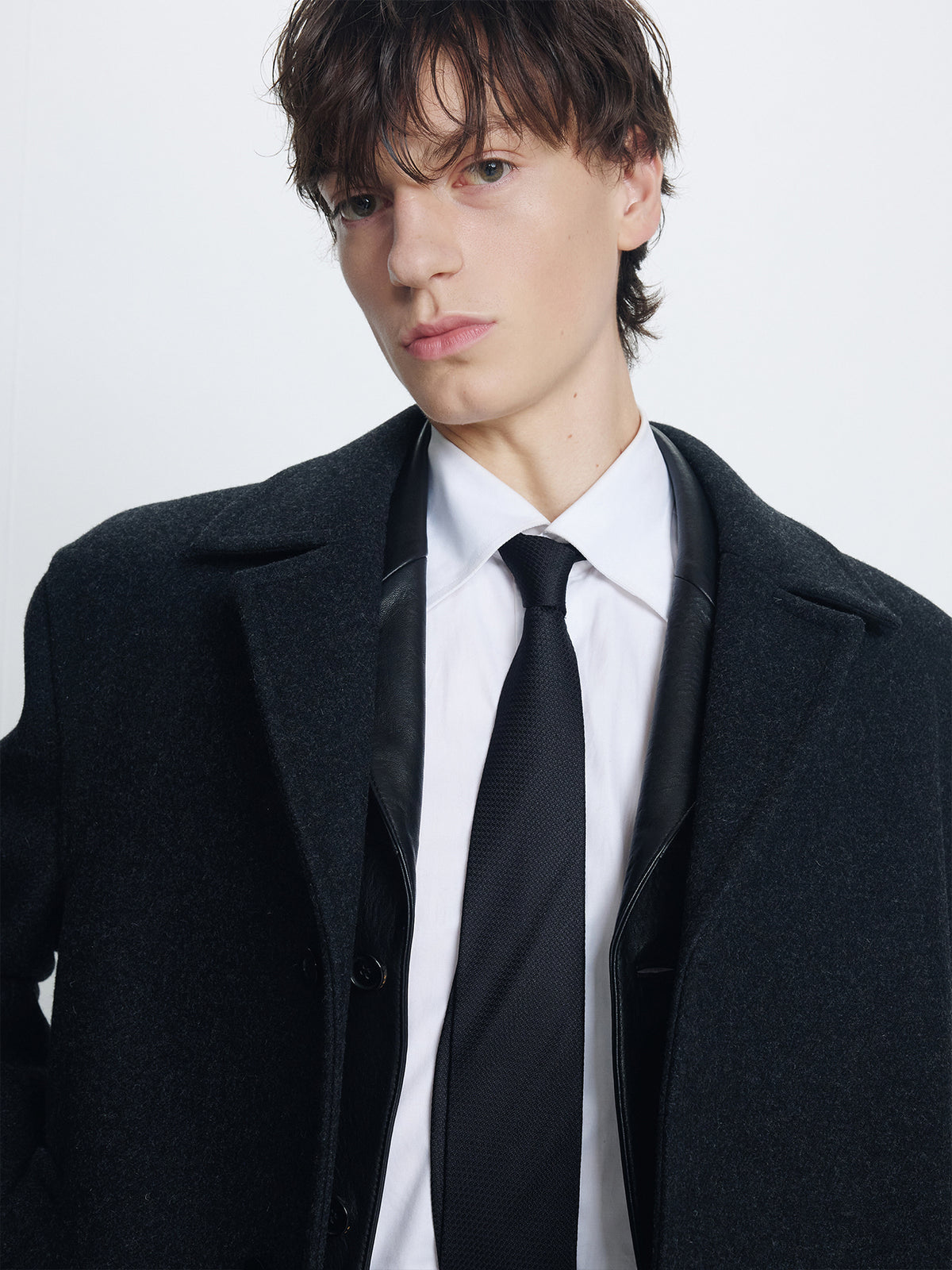 Tonywack - Felted Wool Tailored Coat (Charcoal) product image 6 | TRAB K-Fashion Australia