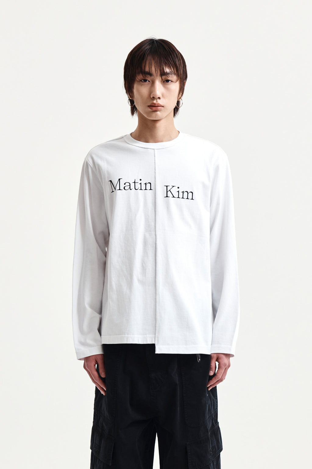 Matin Kim - Asymmetric Logo Top (White) product image 11 | TRAB K-Fashion Australia