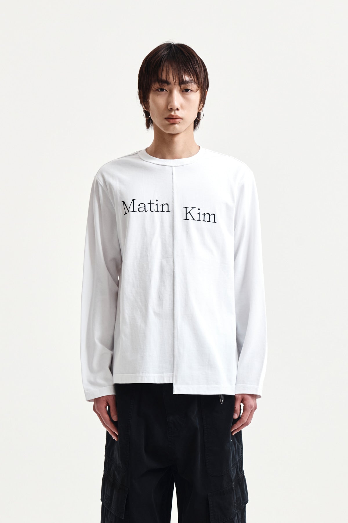 Matin Kim - Asymmetric Logo Top (White) product image 11 | TRAB K-Fashion Australia