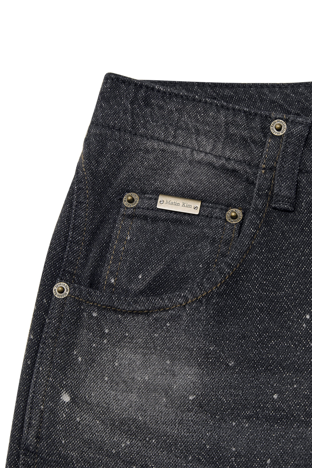 Matin Kim - Back Line Point Soft Shiny Denim Pants (Navy) product image 4 | TRAB K-Fashion Australia