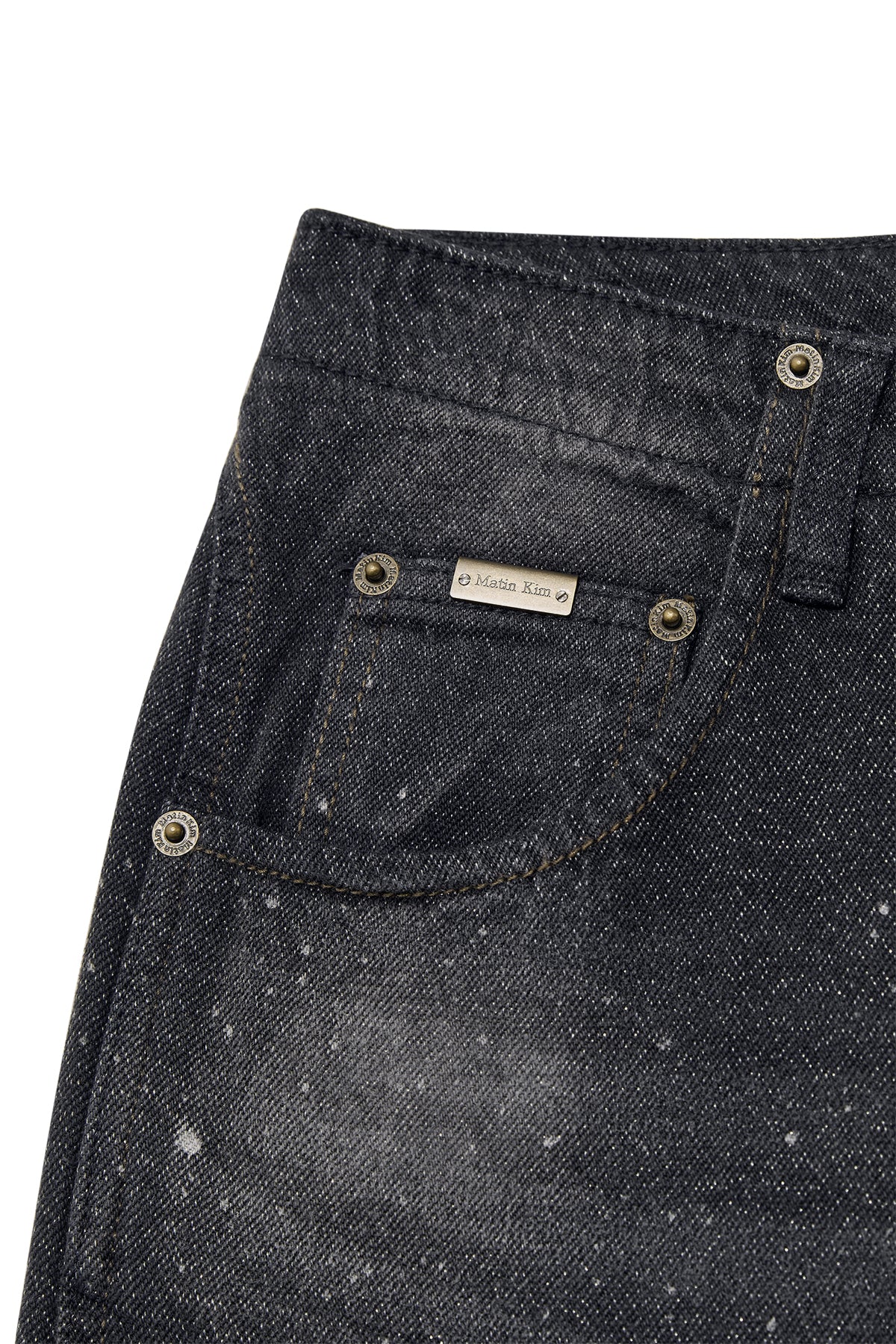 Matin Kim - Back Line Point Soft Shiny Denim Pants (Navy) product image 4 | TRAB K-Fashion Australia
