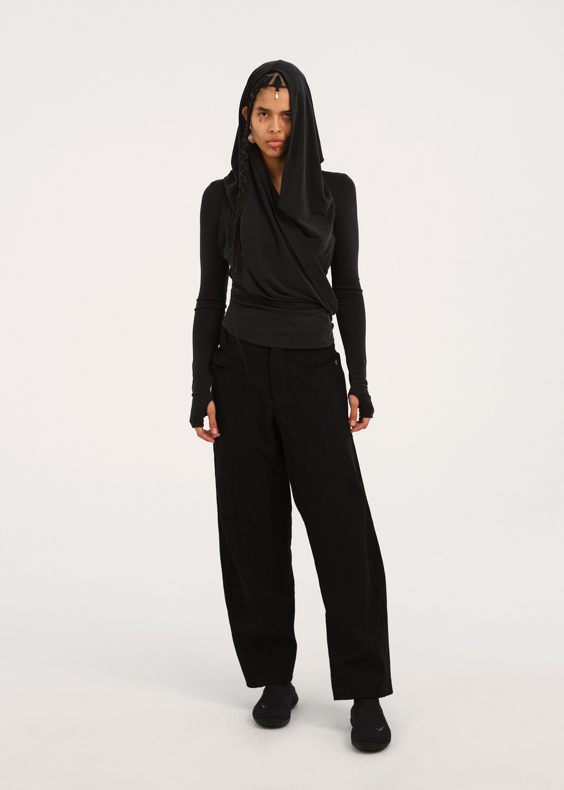 Hyein Seo - Bent Trouser w/ Silver Button (Black) product image 2 | TRAB K-Fashion Australia