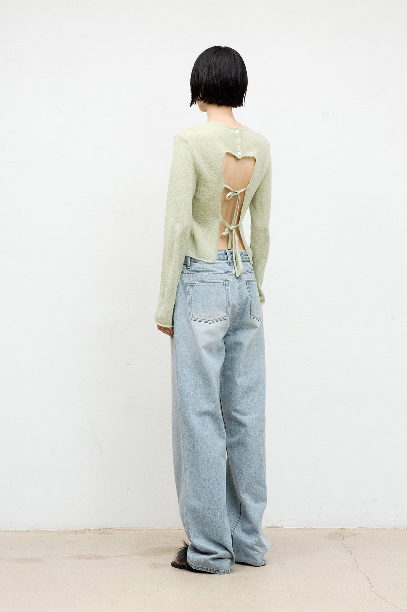 Coor - Relaxed Embo Denim Pants (Vintage Blue) product image 4 | TRAB K-Fashion Australia