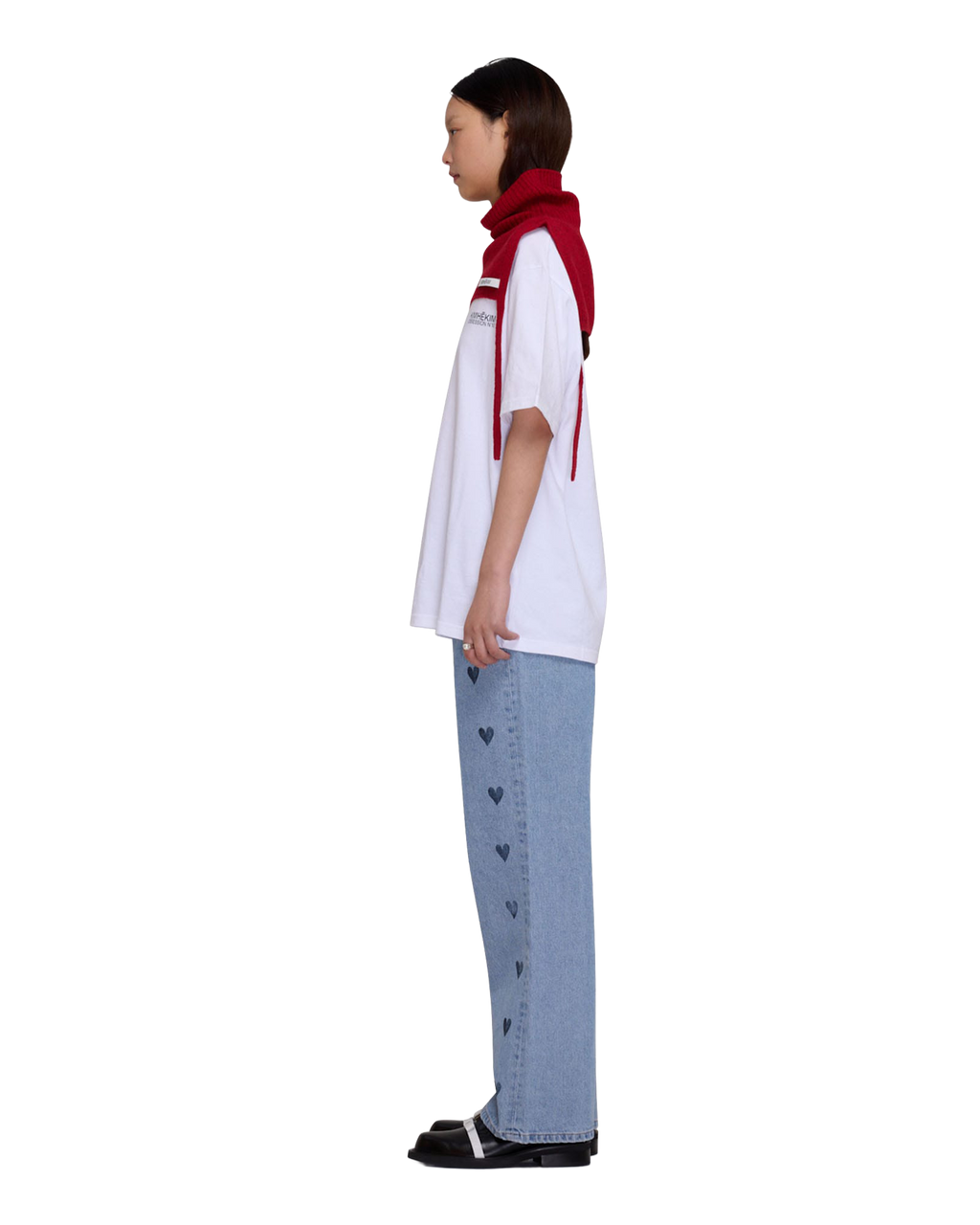 Kimhe Kim - Heart Stamped Jeans (Sky Blue) product image 3 | TRAB K-Fashion Australia