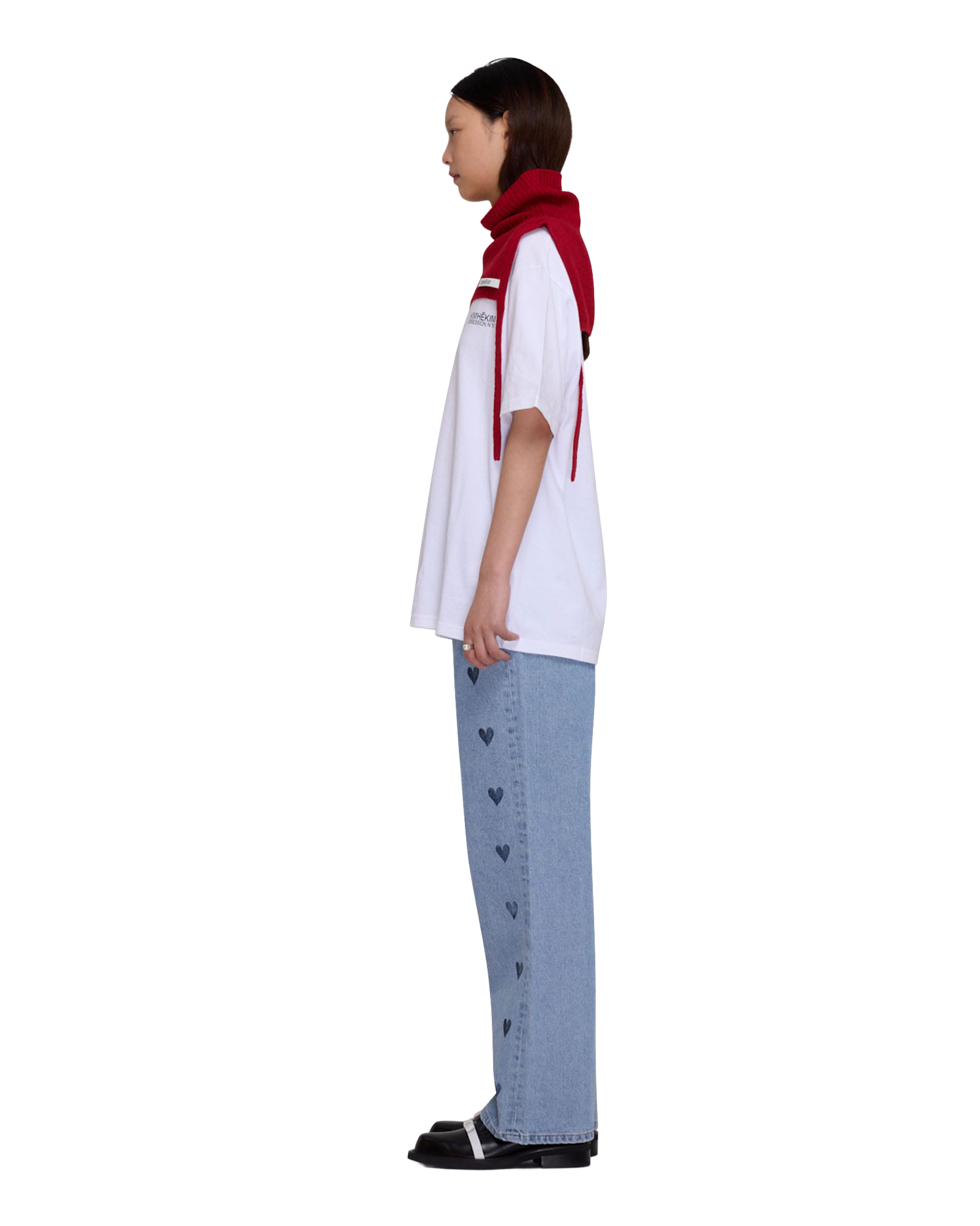 Kimhe Kim - Heart Stamped Jeans (Sky Blue) product image 3 | TRAB K-Fashion Australia