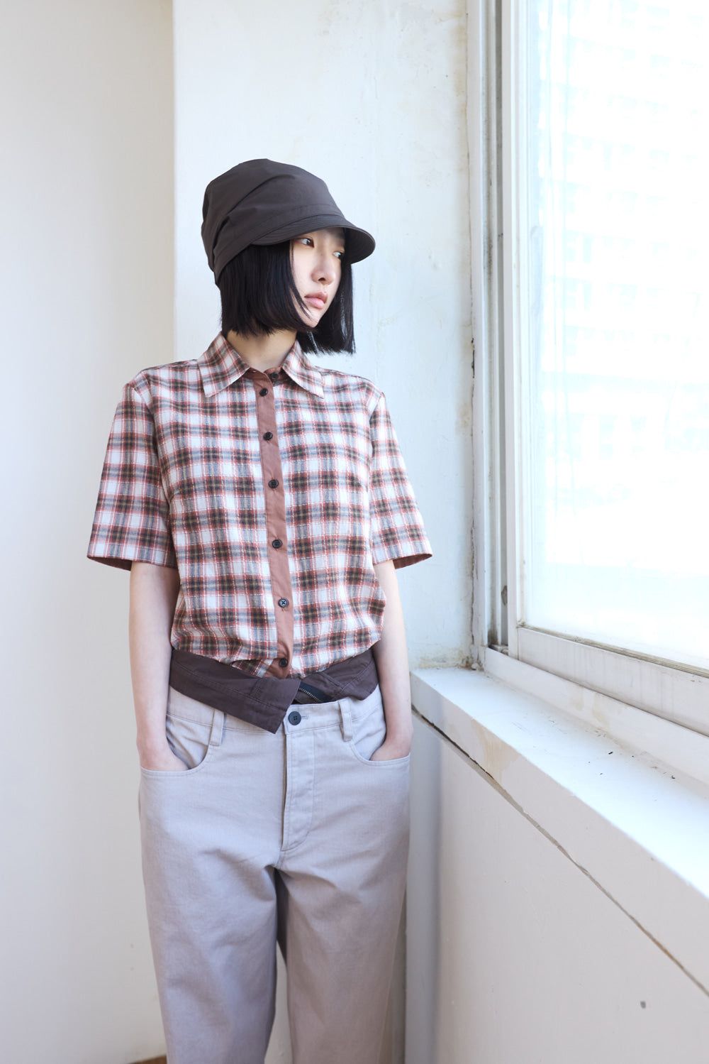 Hatchingroom - Double Waist Pants Rose (Grey) product image 13 | TRAB K-Fashion Australia