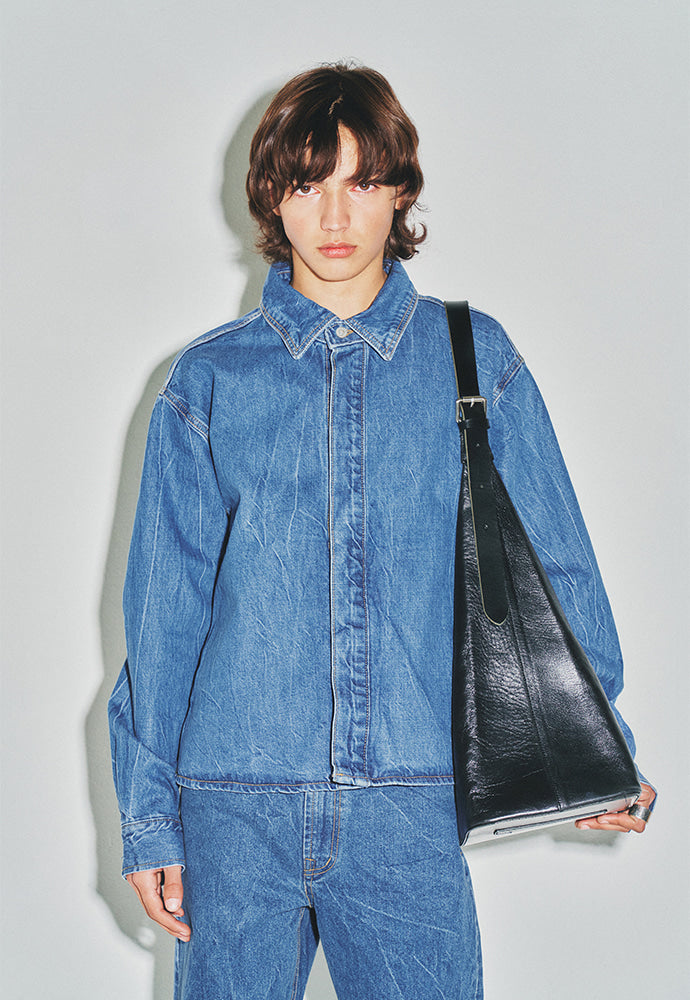 Tonywack - Covered Front Denim Blouson (Lightning Washed Blue) product image 6 | TRAB K-Fashion Australia