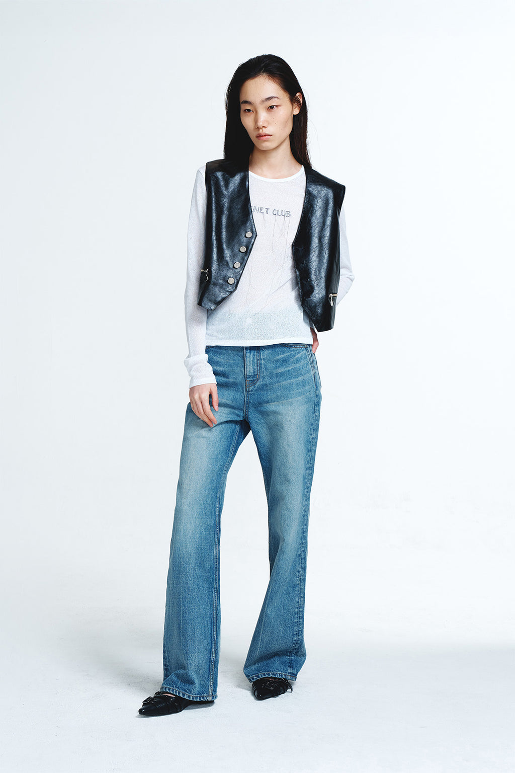 Deinet - Sheer Long Sleeve (White) product image 6 | TRAB K-Fashion Australia