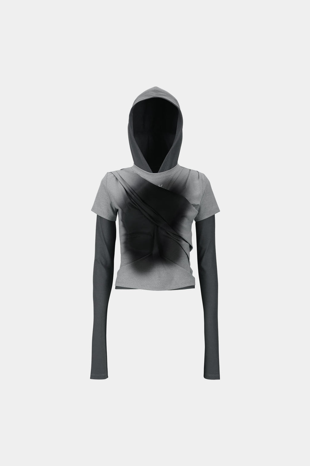 Andersson Bell - Gathered Hoodie Jersey Top (Grey) product image 8 | TRAB K-Fashion Australia