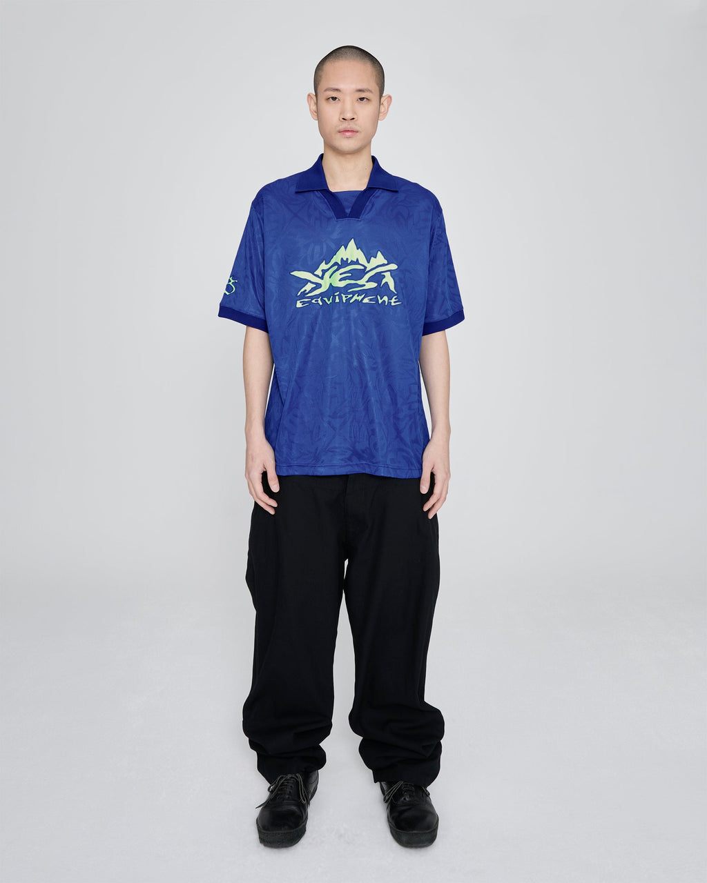 yeseyesee - Y.E.S Jacquard Football Tee (Blue) product image 7 | TRAB K-Fashion Australia