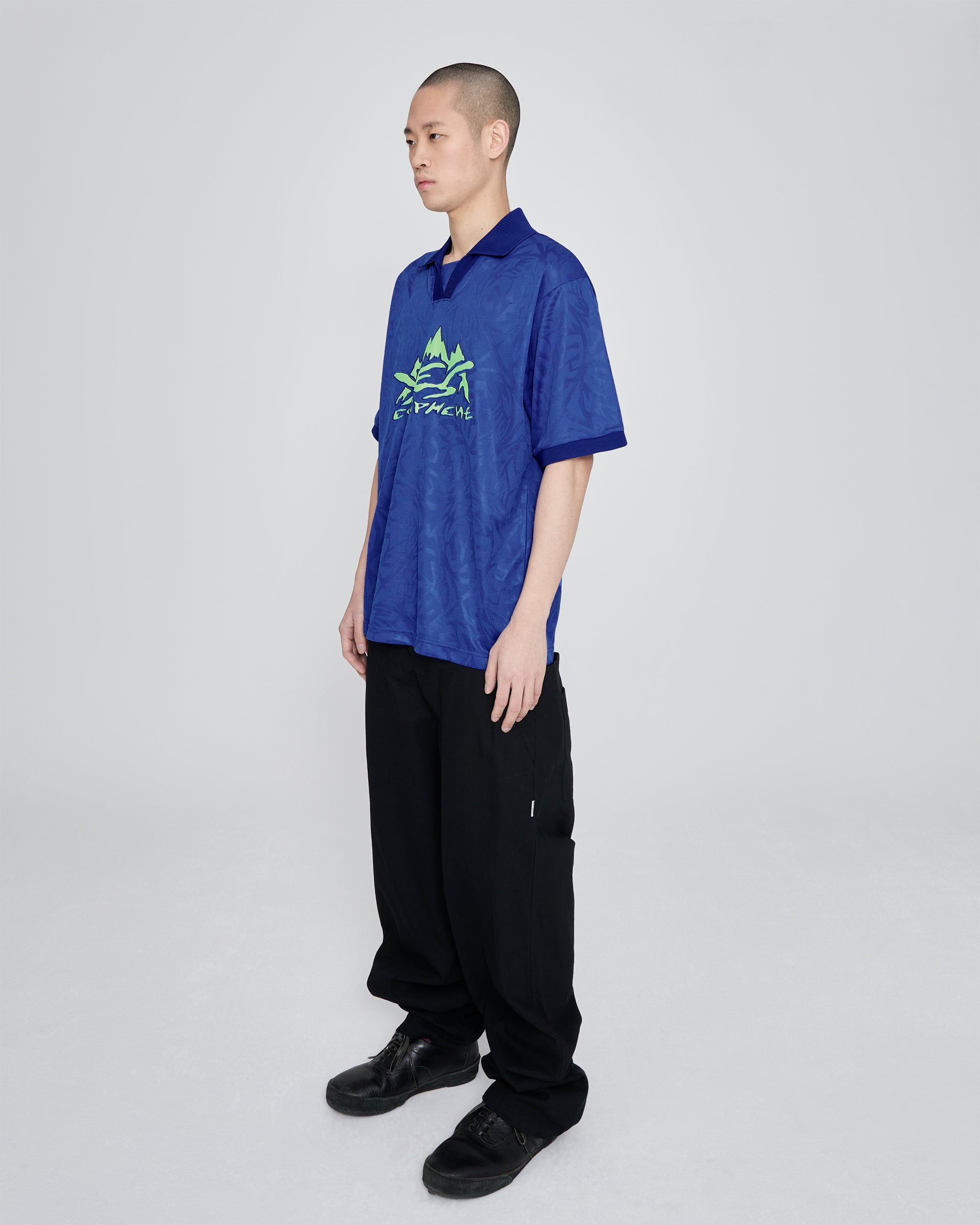 yeseyesee - Y.E.S Jacquard Football Tee (Blue) product image 8 | TRAB K-Fashion Australia