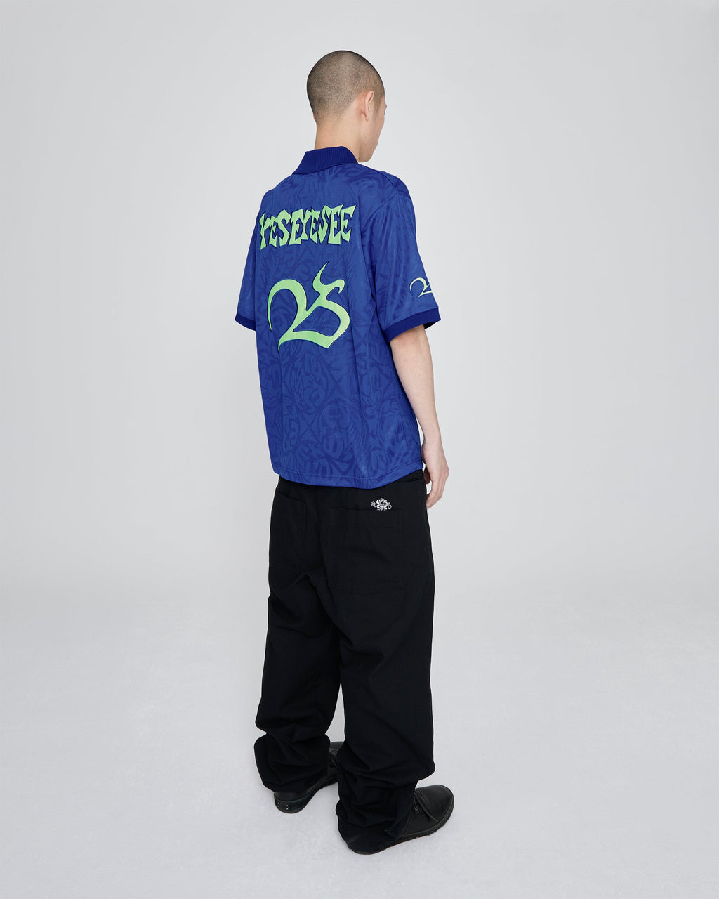 yeseyesee - Y.E.S Jacquard Football Tee (Blue) product image 9 | TRAB K-Fashion Australia