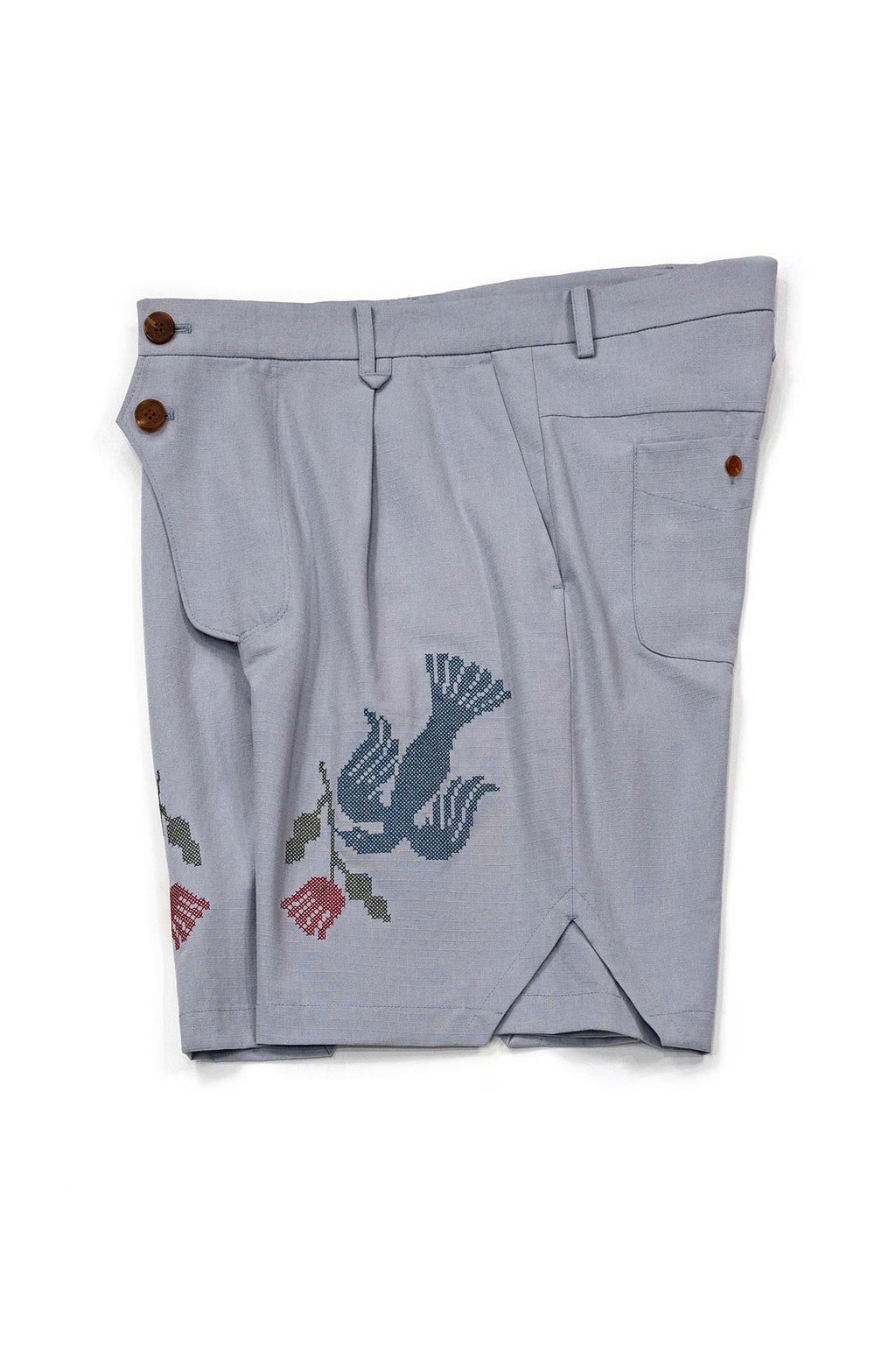 Ioedle - Migratory Bird Cross-Stitch Shorts (Sky Blue) product image 4 | TRAB K-Fashion Australia