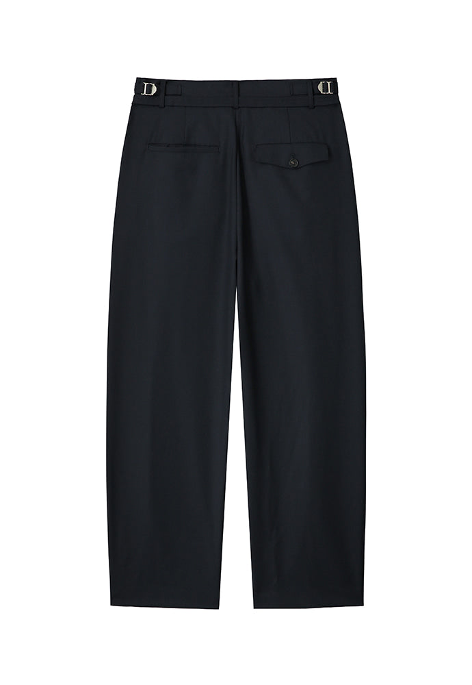 Art if acts - Belted Wool Side Two Tuck Pants (Navy) product image 7 | TRAB K-Fashion Australia