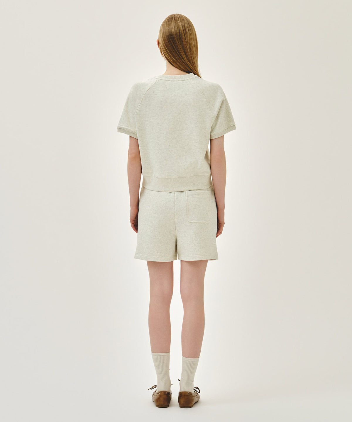 Marithe & Francois Girbaud - Vintage Classic Logo Sweat Shorts (Oatmeal) product image 5 | TRAB K-Fashion Australia