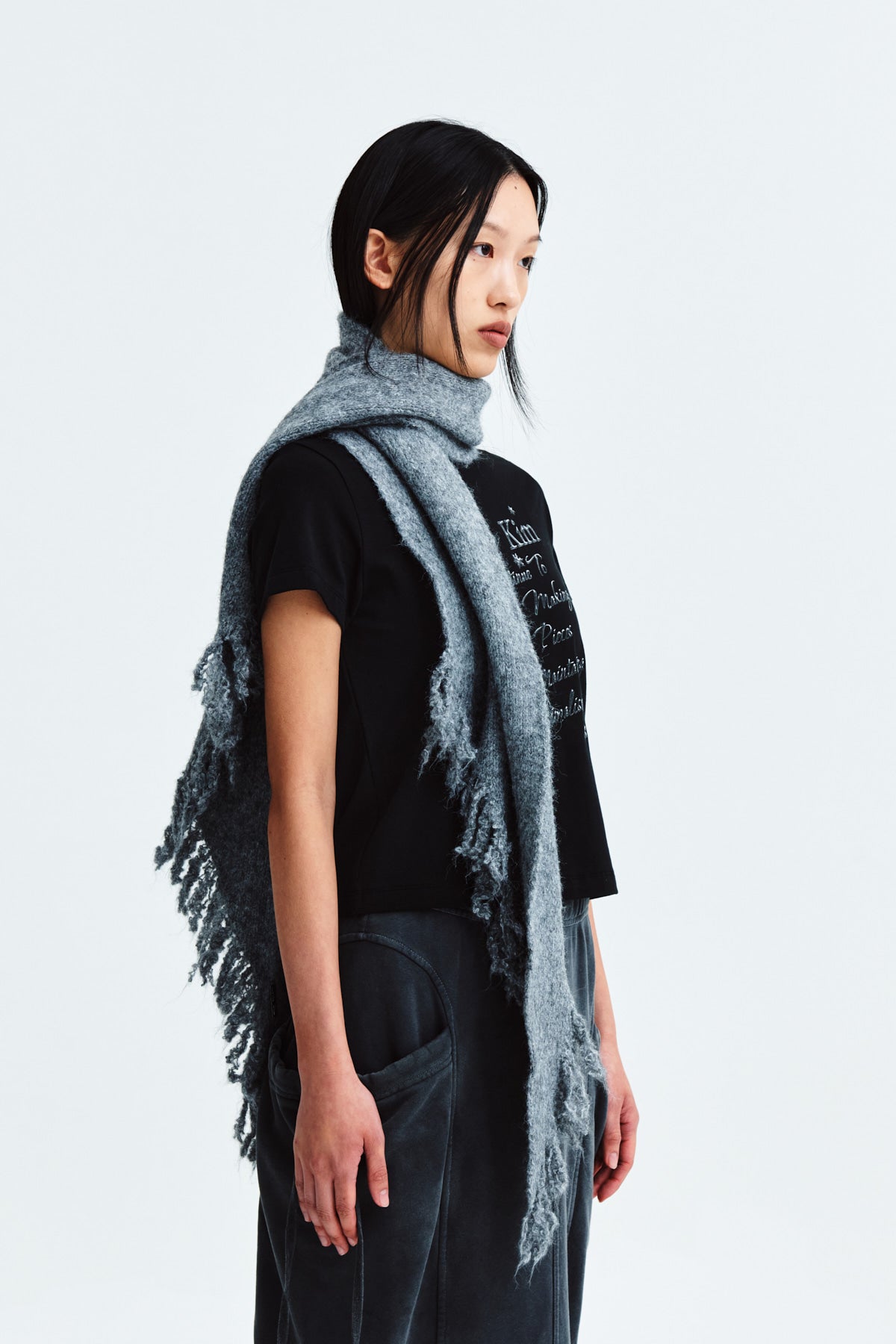 Matin Kim - Glow Printing Crop Top (Black) product image 10 | TRAB K-Fashion Australia