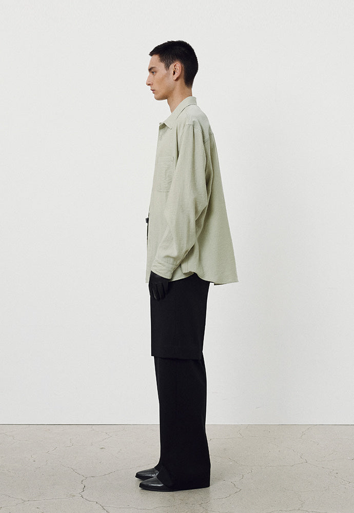 Tonywack - Wool Twill Layered Trousers (Black) product image 3 | TRAB K-Fashion Australia