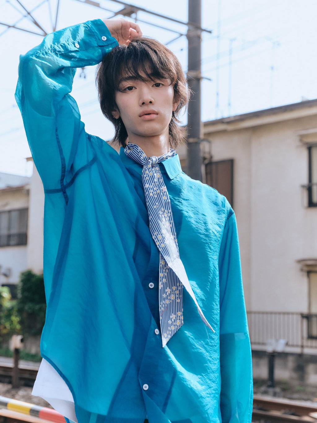 Stu - Sheer Shirt (Blue) product image 5 | TRAB K-Fashion Australia