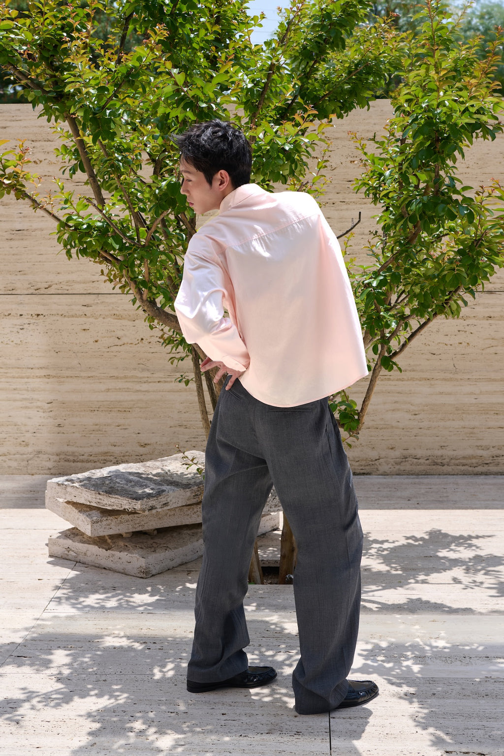 STU - Stripe Crop Shirt (Pink) product image 10 | TRAB K-Fashion Australia