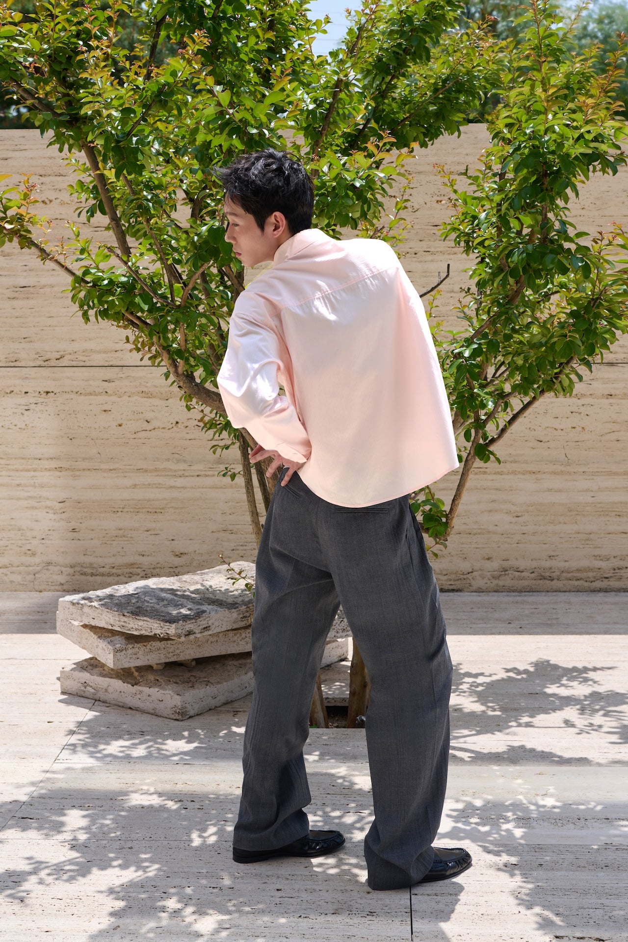 STU - Stripe Crop Shirt (Pink) product image 10 | TRAB K-Fashion Australia
