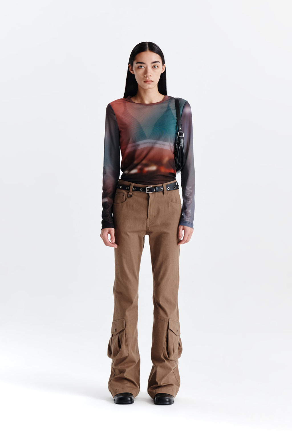 Matin Kim - Boots Cut Cargo Pants (Khaki Brown) product image 5 | TRAB K-Fashion Australia