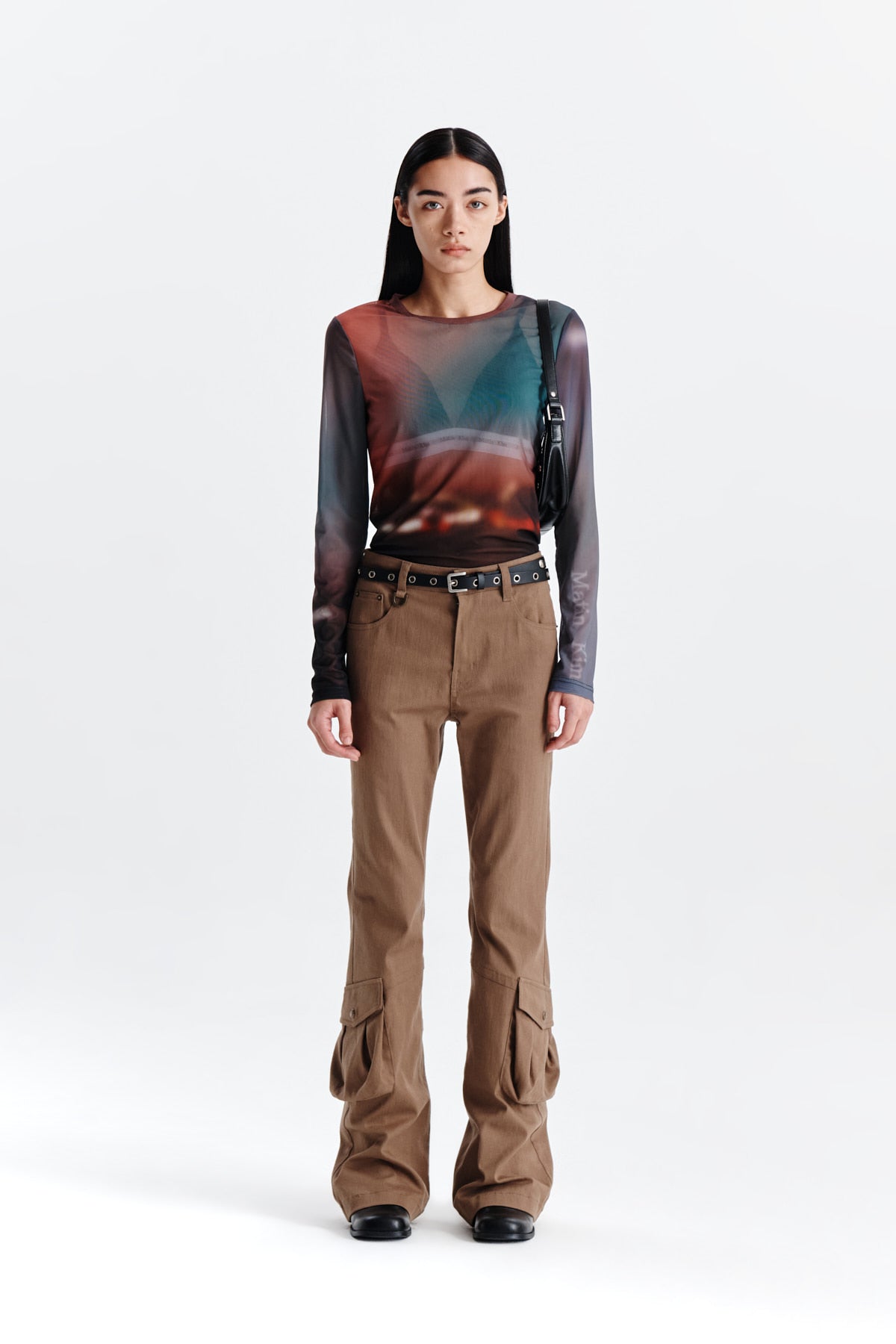 Matin Kim - Boots Cut Cargo Pants (Khaki Brown) product image 5 | TRAB K-Fashion Australia