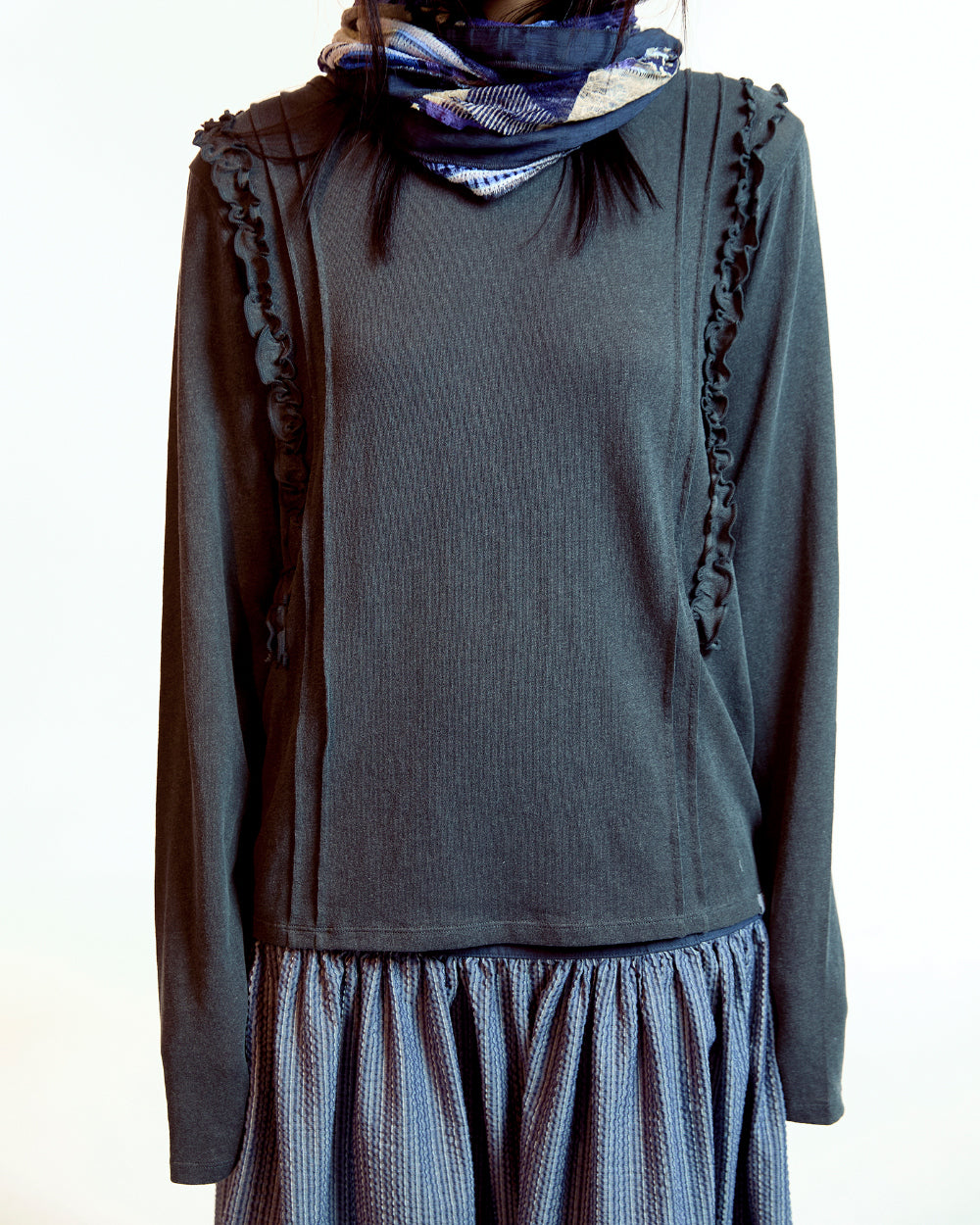 Coyseio - Double Ruffle Long Sleeve (Dark Grey) product image 8 | TRAB K-Fashion Australia