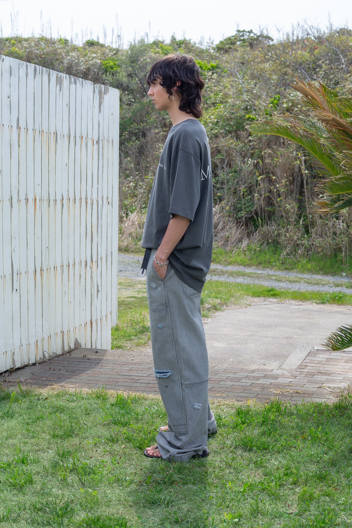 Matin Kim - Vintage Washed Logo Top (Charcoal) product image 6 | TRAB K-Fashion Australia