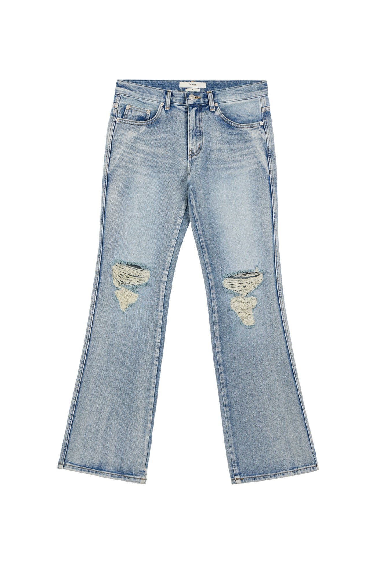Deinet - Ripped Damage Boots Cut Denim (Blue) product image 9 | TRAB K-Fashion Australia