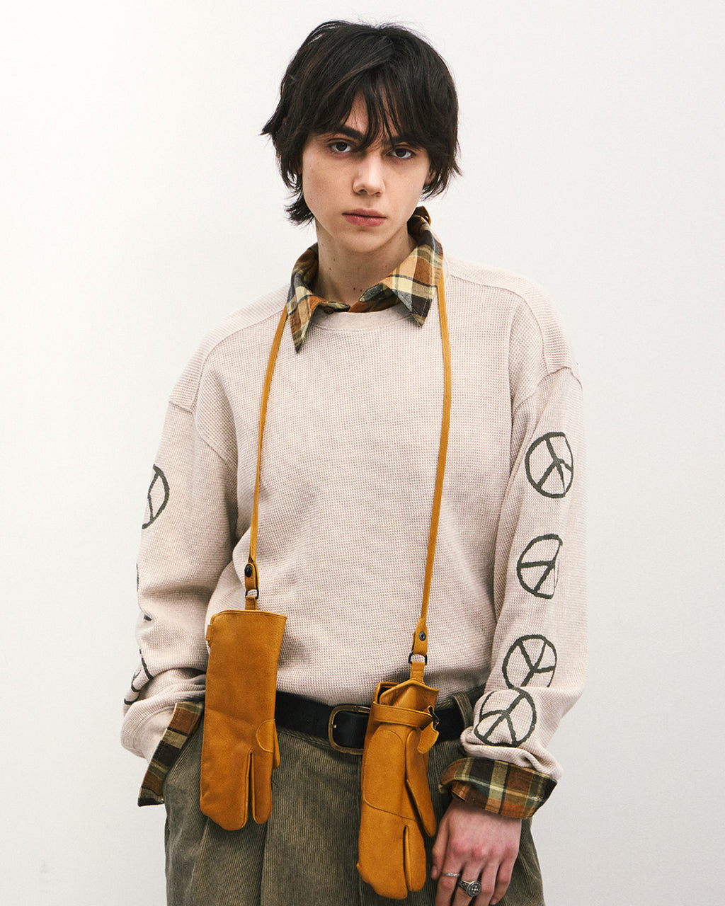Eastlogue - Peace Symbol L.s T-shirts (Oatmeal) product image 2 | TRAB K-Fashion Australia