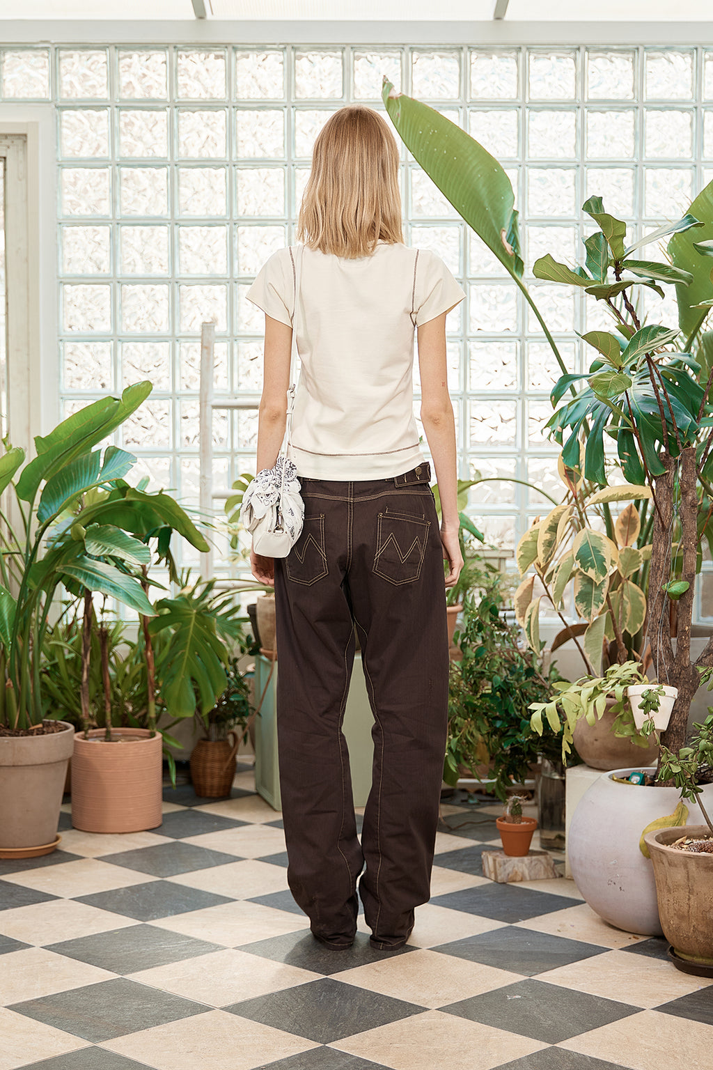 Matin Kim - Stitch Point Small Logo Top (Light Yellow) product image 7 | TRAB K-Fashion Australia