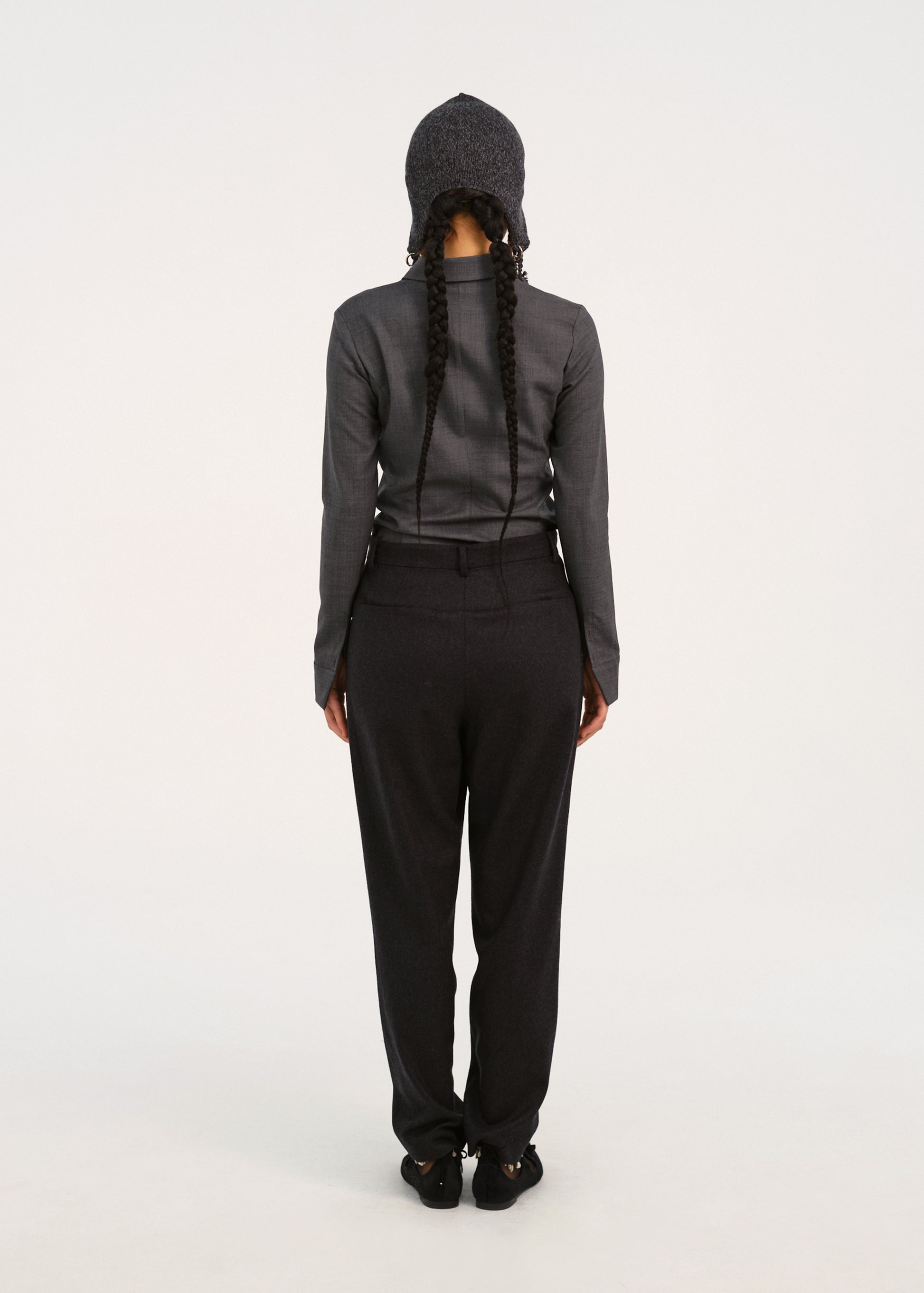 Hyein Seo - Slim Wool Shirts (Grey) product image 4 | TRAB K-Fashion Australia