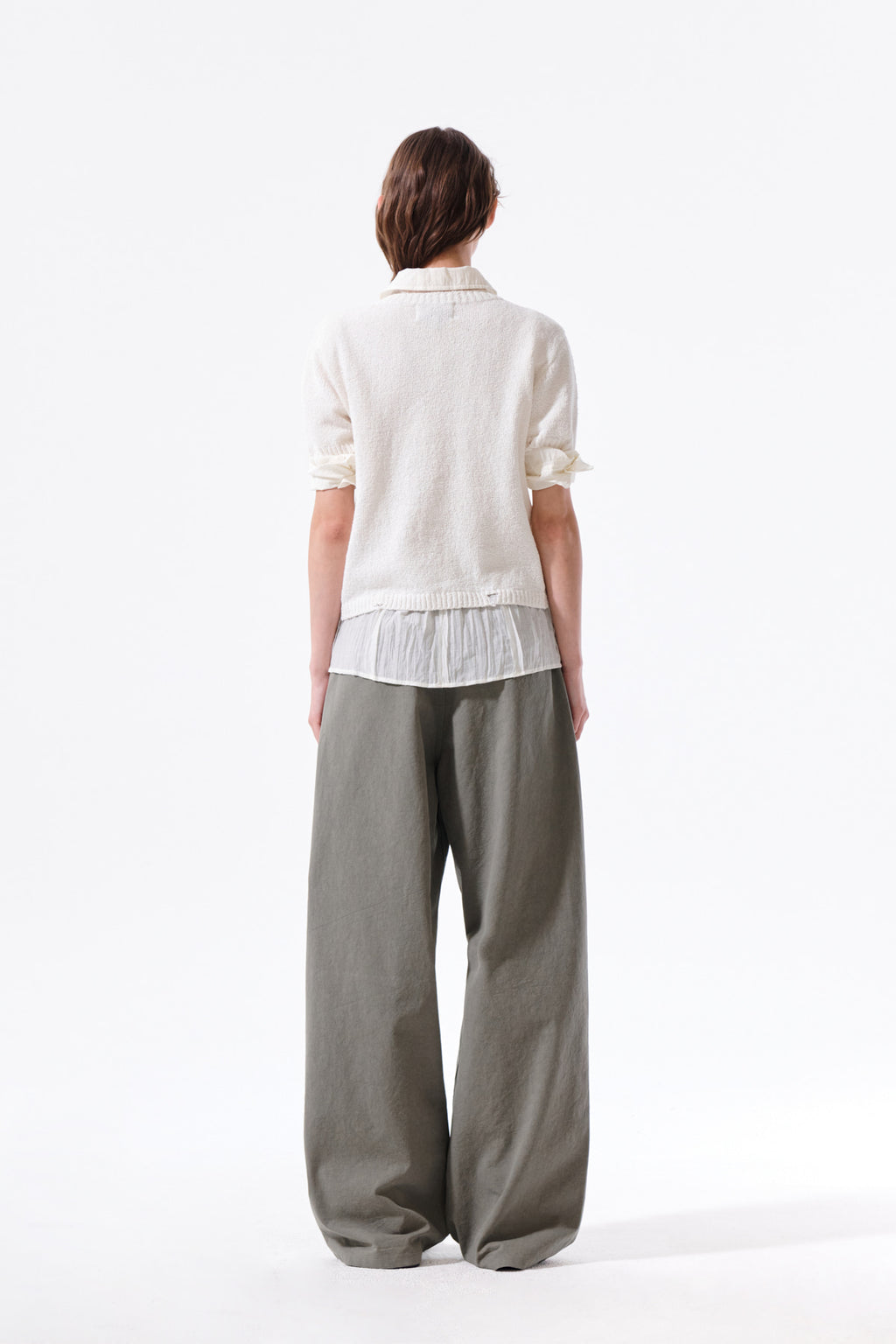 Matin Kim - Half Sleeve Logo Pullover (White) product image 7 | TRAB K-Fashion Australia