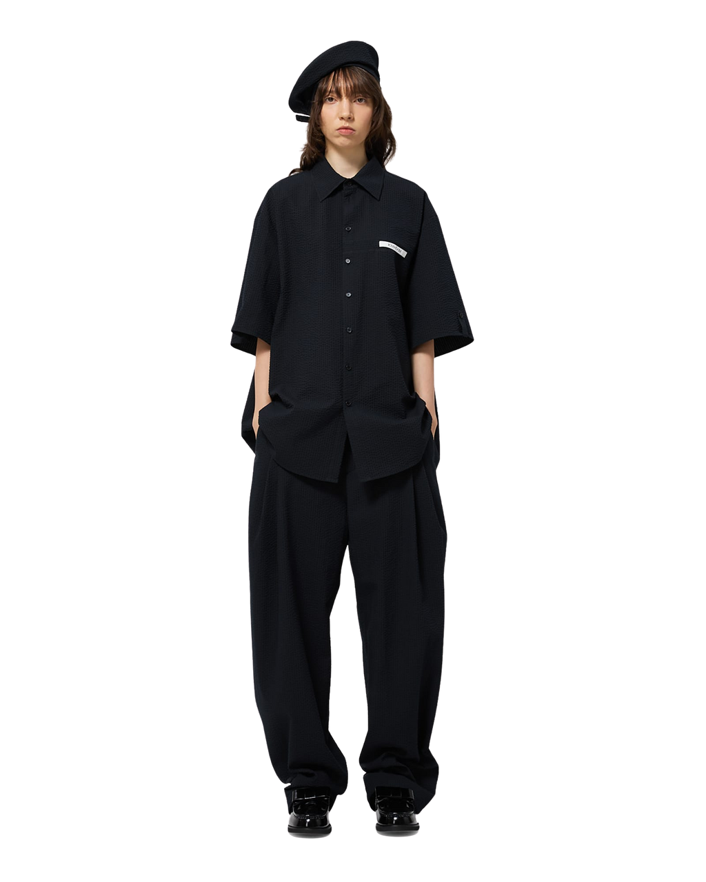 Kimhe Kim - Seersucker Beret (Black) product image 3 | TRAB K-Fashion Australia