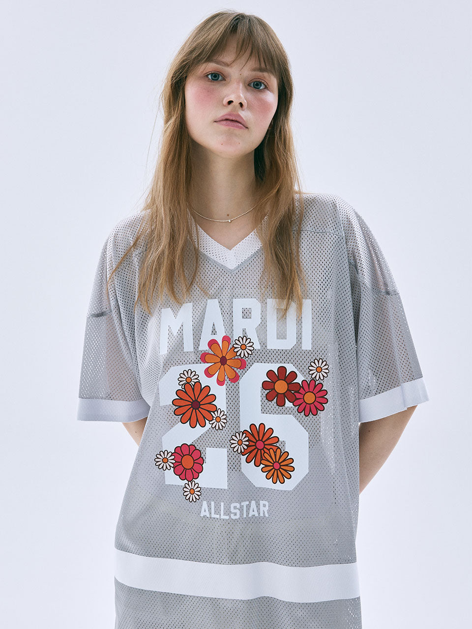 Mardi Mercredi - Mesh Jersey Top Half Sleeve Blossom (Grey) product image 1 | TRAB K-Fashion Australia