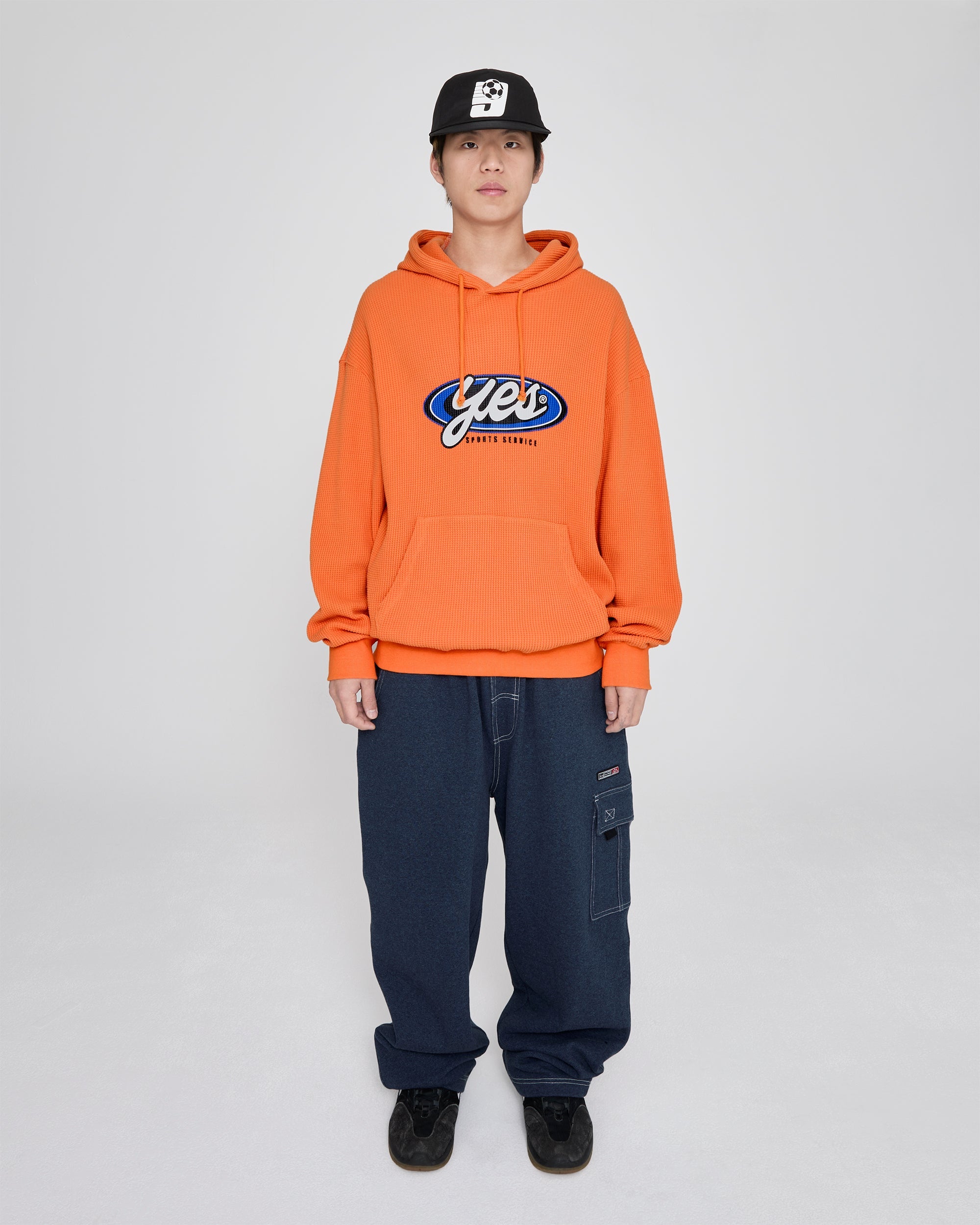 yeseyesee - Y.E.S Waffle Hoodie (Orange) product image 7 | TRAB K-Fashion Australia