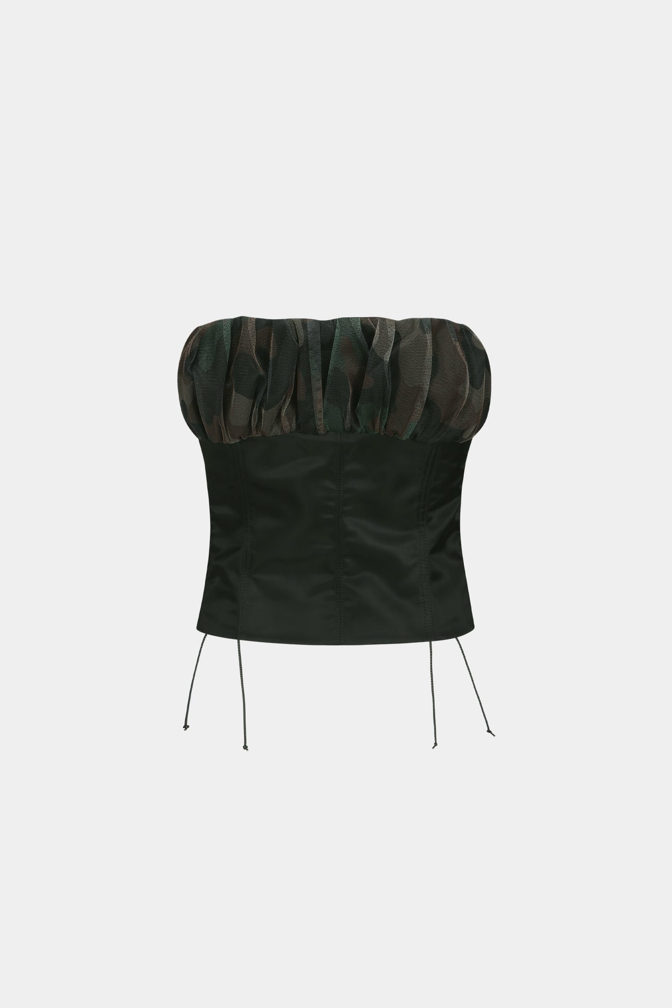 Andersson Bell - Isla Shirred Crop Bustier (Black) product image 8 | TRAB K-Fashion Australia