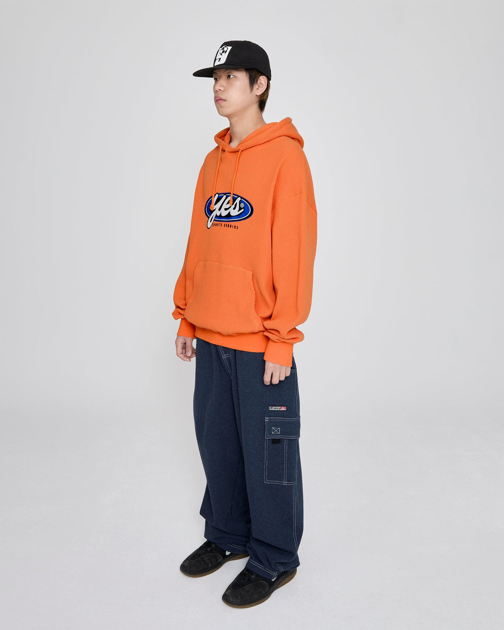 yeseyesee - Y.E.S Waffle Hoodie (Orange) product image 8 | TRAB K-Fashion Australia