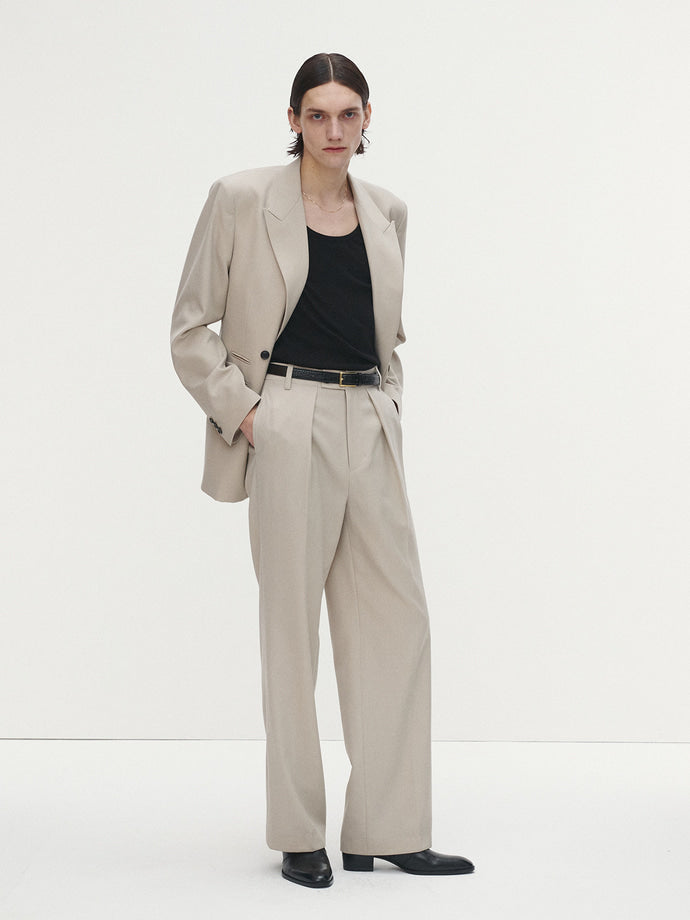 Tonywack - Wool Twill Double-Breasted Tailored Blazer (Ivory) product image 3 | TRAB K-Fashion Australia