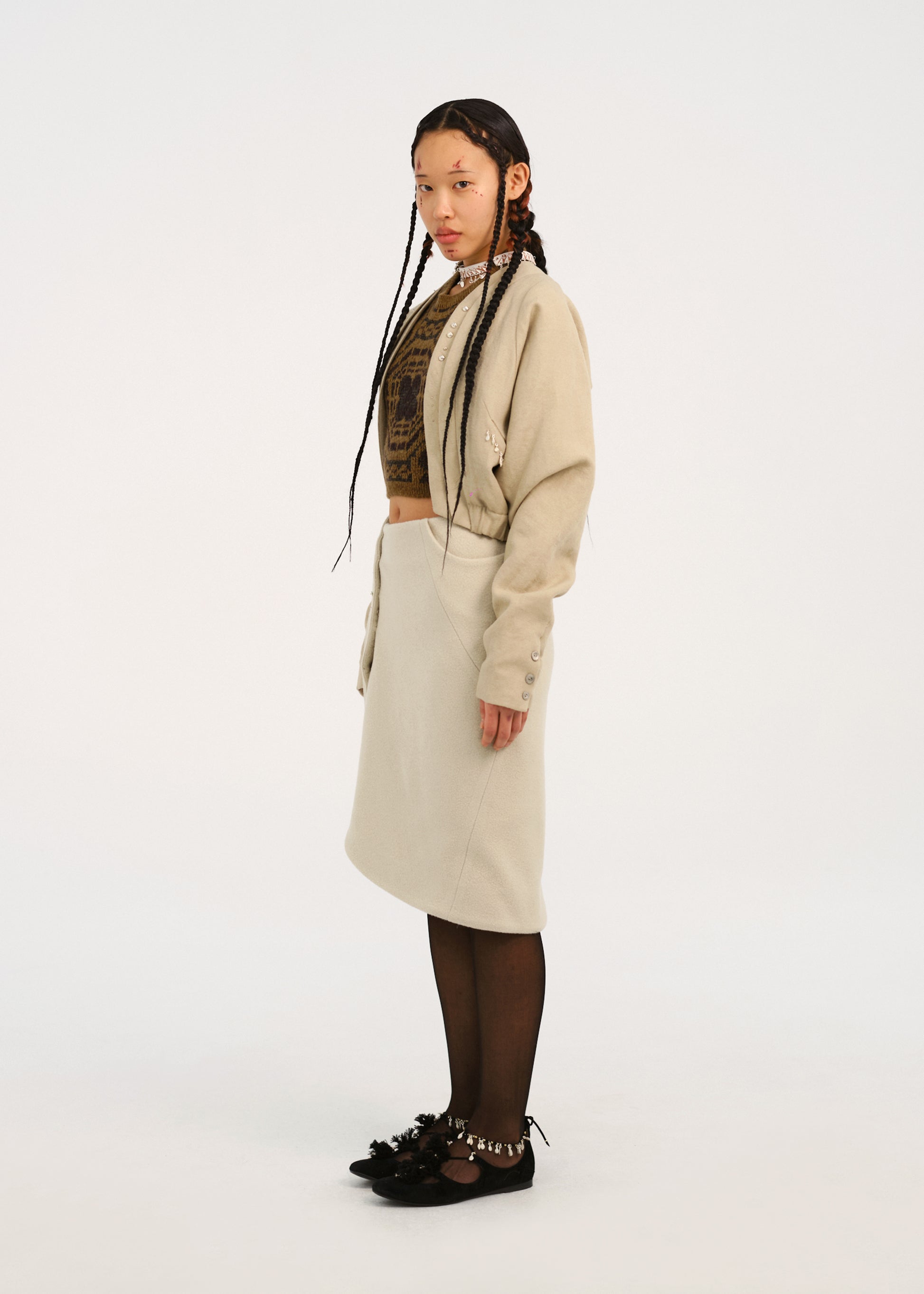 Hyein Seo - Beaded Silver Charm Skirt (Ivory) product image 2 | TRAB K-Fashion Australia