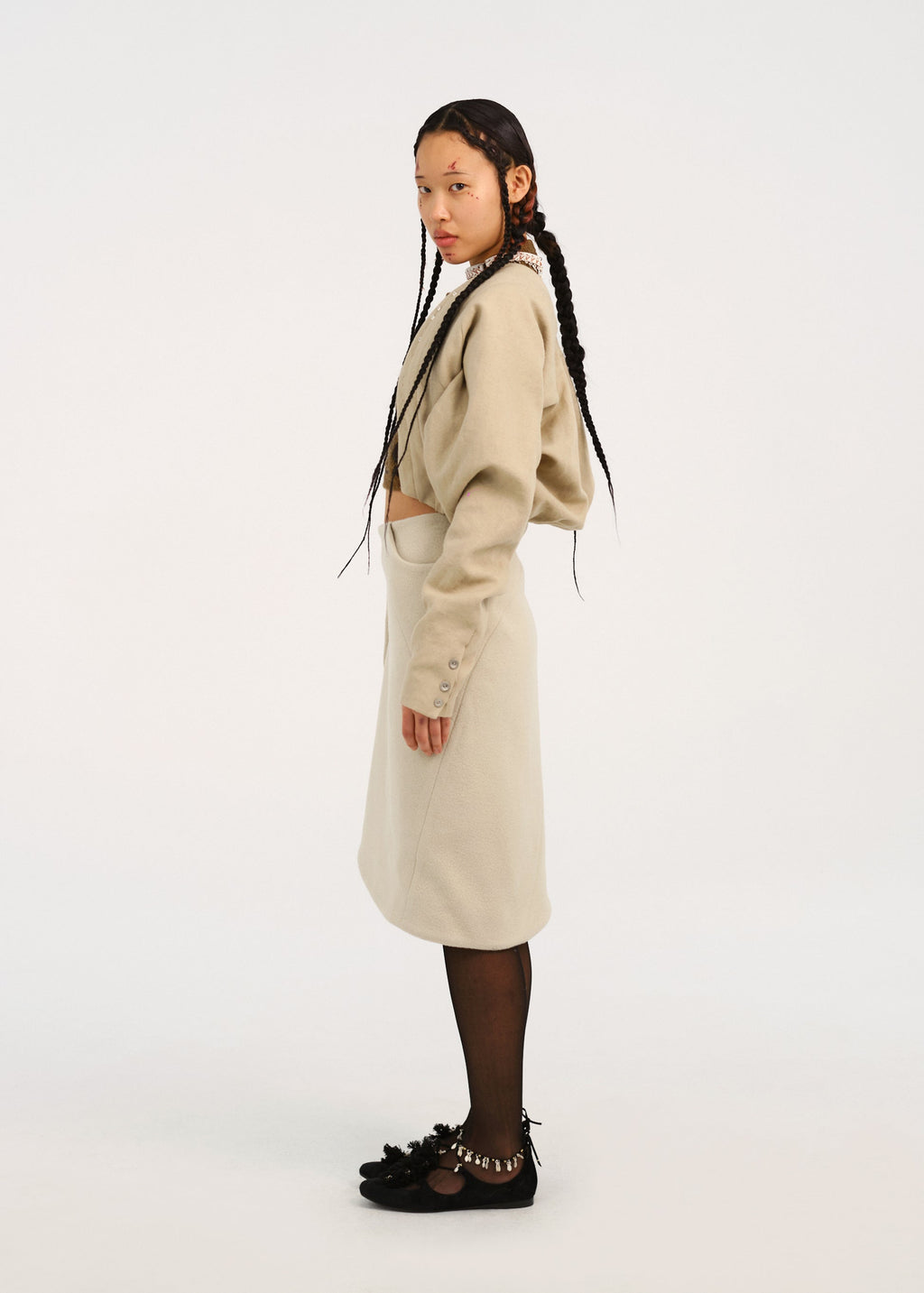 Hyein Seo - Beaded Silver Charm Skirt (Ivory) product image 3 | TRAB K-Fashion Australia