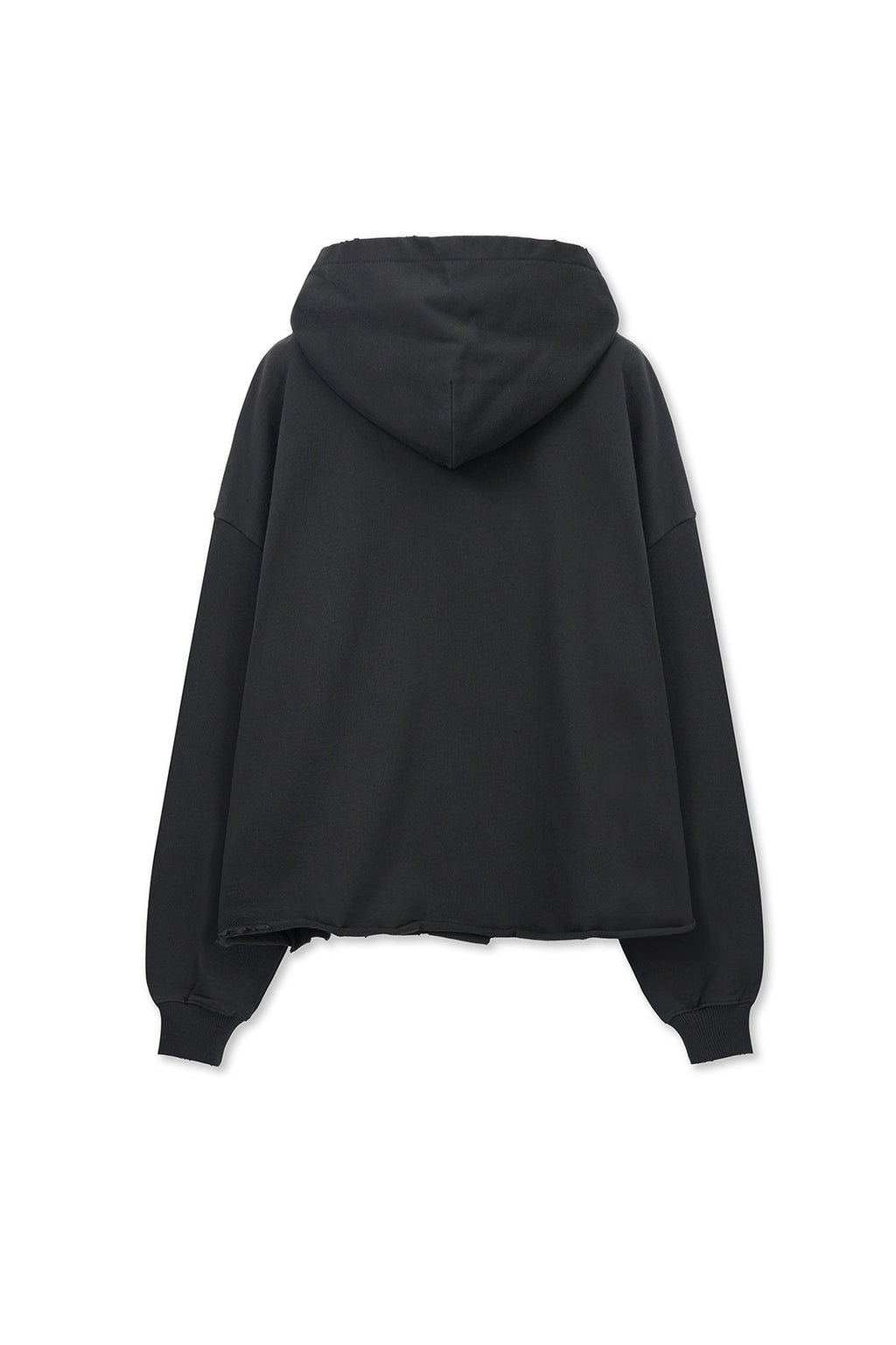 Matin Kim - Raw Edge Hem Sweat Hoody (Charcoal) product image 2 | TRAB K-Fashion Australia