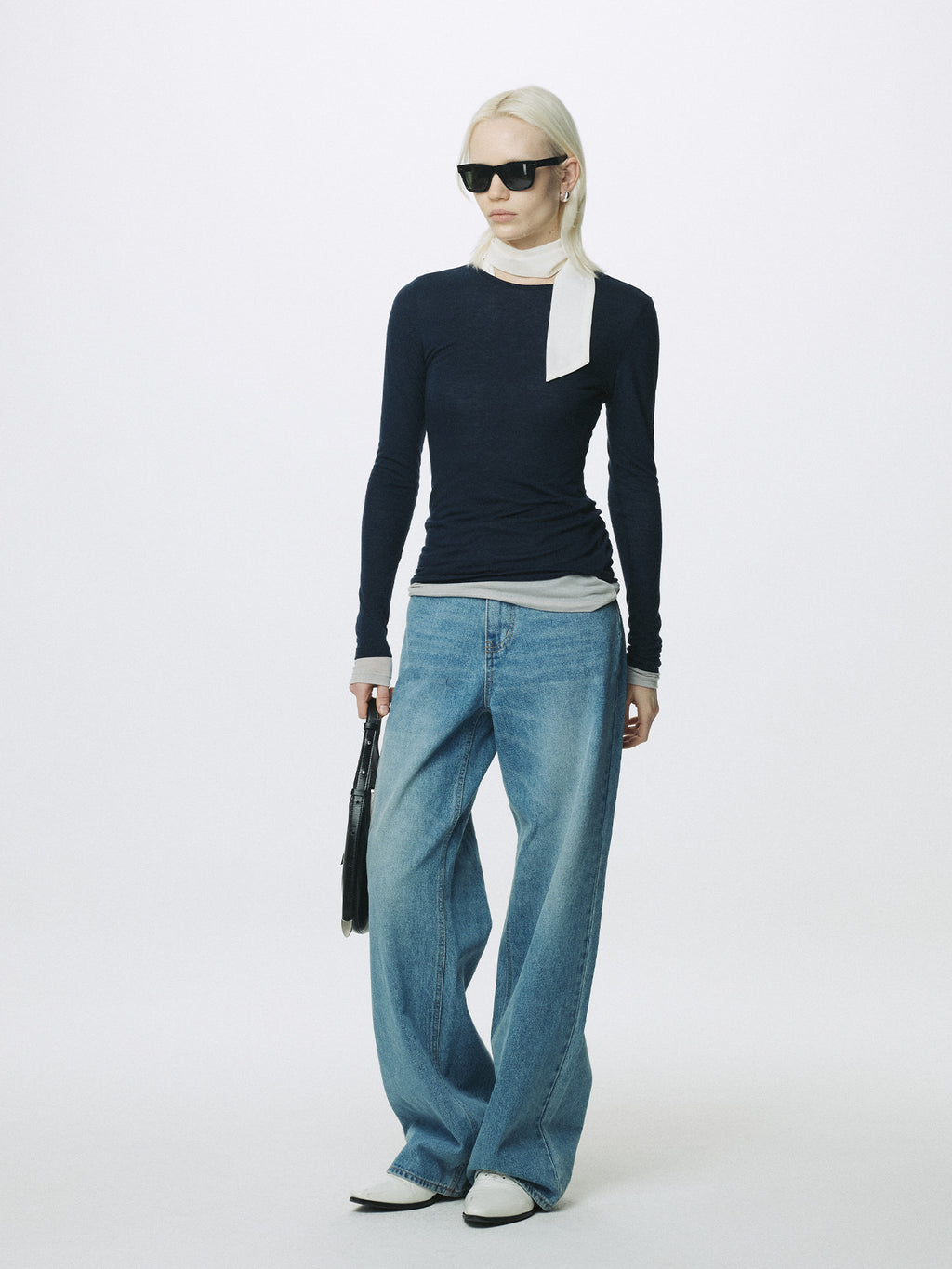 Tonywack - Tencel Layered Long Sleeve (Navy/Grey) product image 4 | TRAB K-Fashion Australia