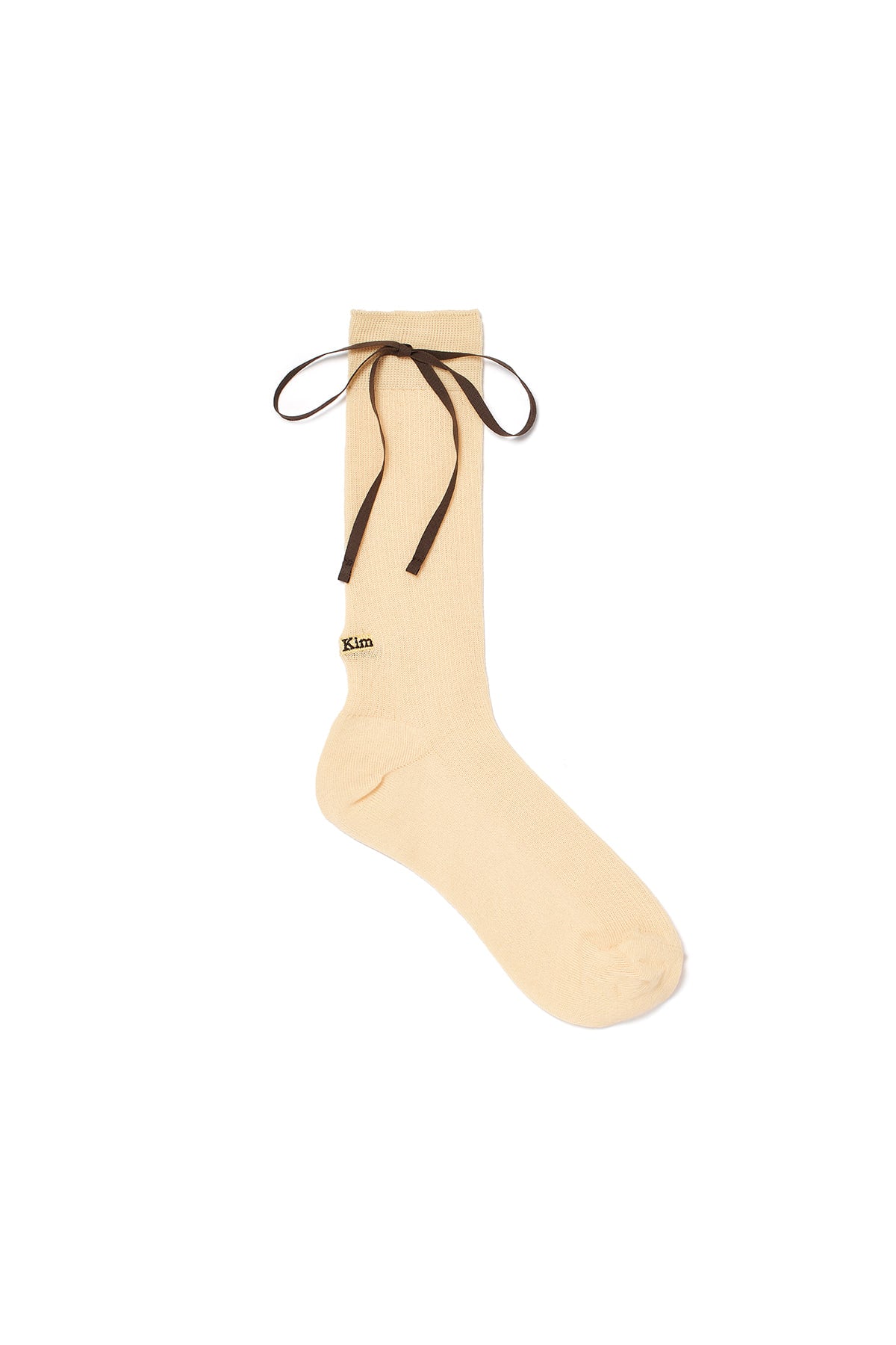 Matin Kim - Ribbon Point Crew Socks (Butter) product image 1 | TRAB K-Fashion Australia