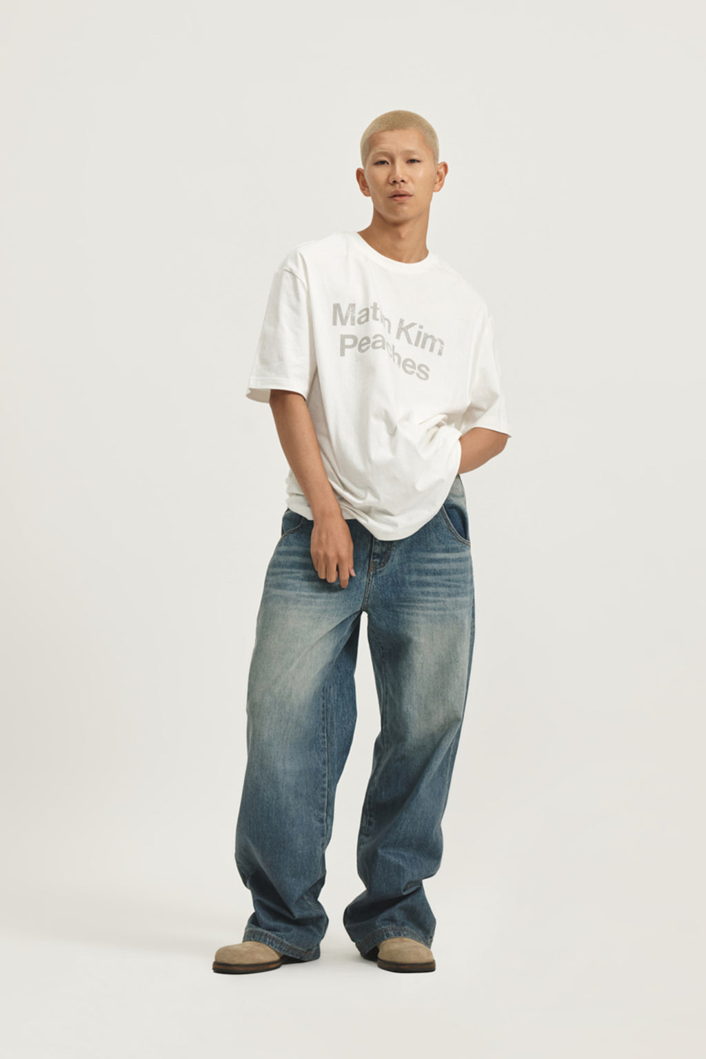 Matin Kim - Peaches Logo Graphic Top (White) product image 12 | TRAB K-Fashion Australia