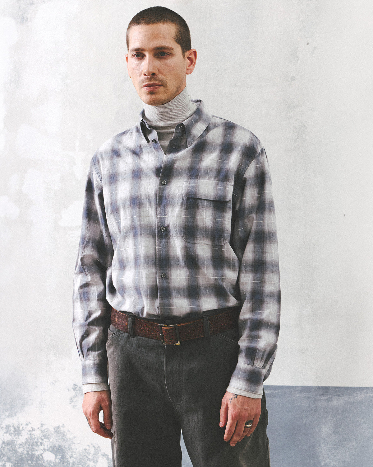 Eastlogue - Holiday Shirts (L.grey & Blue Check) product image 2 | TRAB K-Fashion Australia