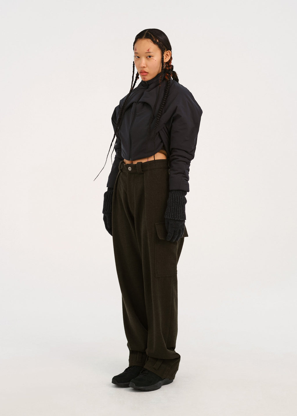 Hyein Seo - Padded Harness Jacket w/ Gloves (Charcoal) product image 2 | TRAB K-Fashion Australia