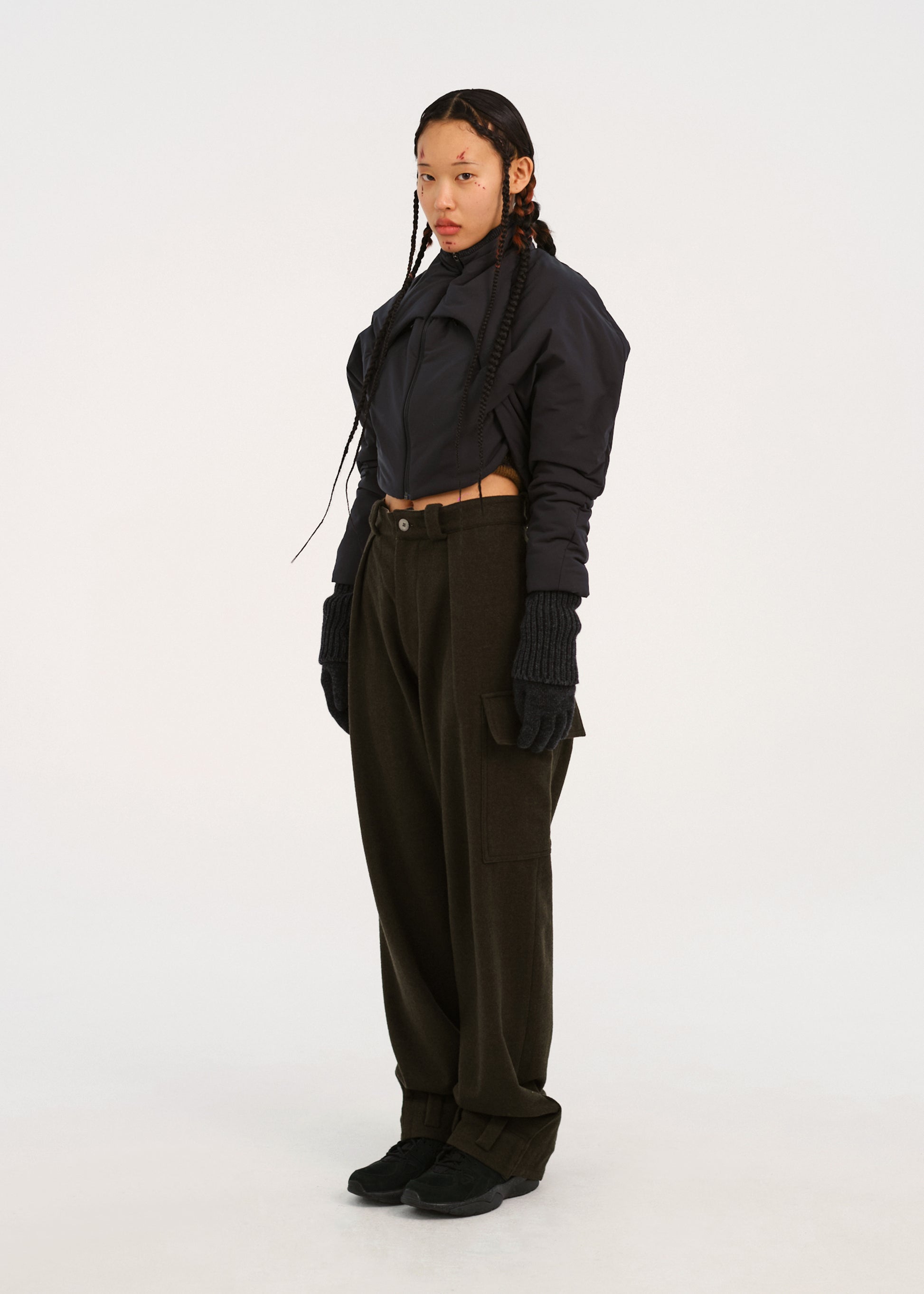 Hyein Seo - Padded Harness Jacket w/ Gloves (Charcoal) product image 2 | TRAB K-Fashion Australia