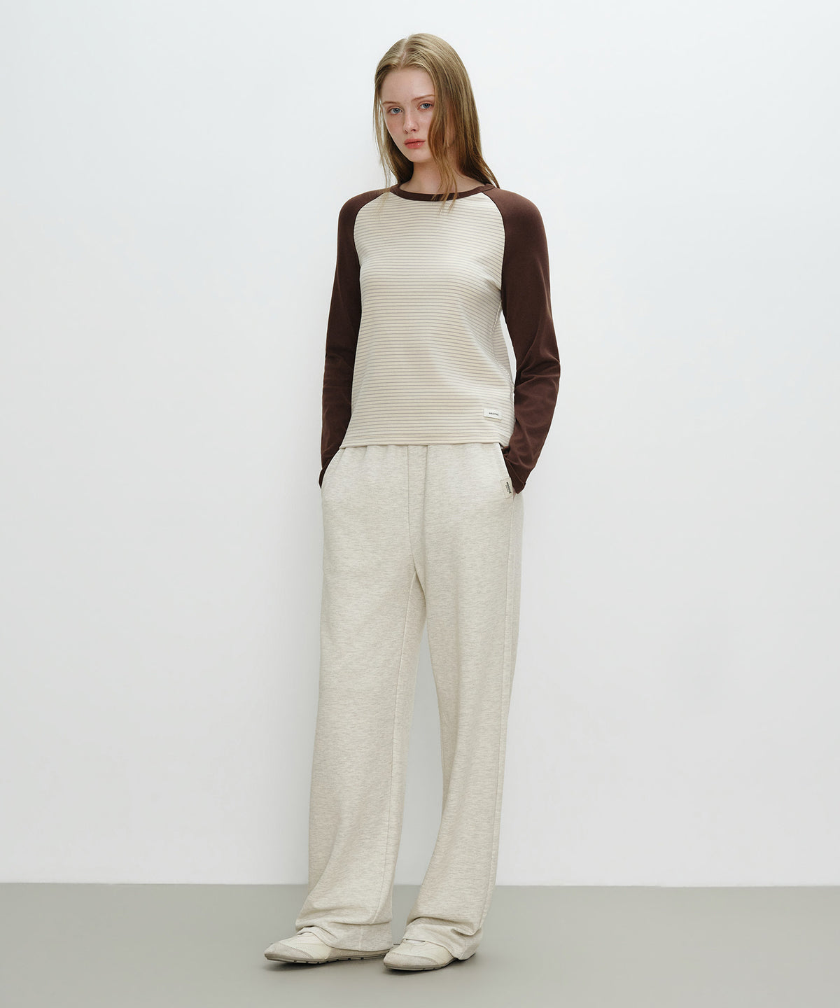 Marithe & Francois Girbaud - Basic Fold-over Sweat Pants (Oatmeal) product image 5 | TRAB K-Fashion Australia