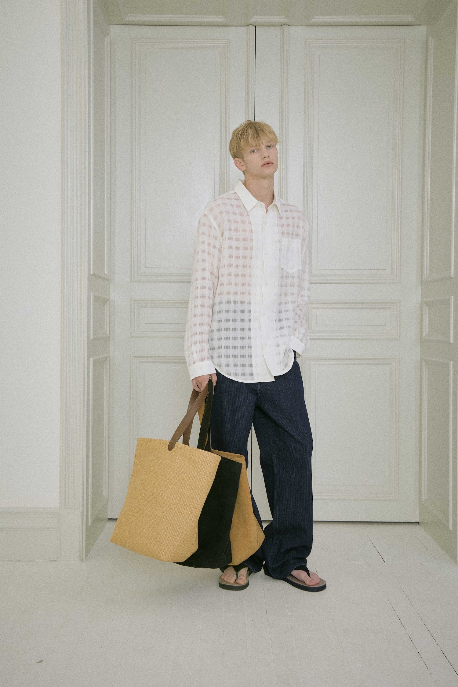 STU - Comfortable Check Shirt (White) product image 6 | TRAB K-Fashion Australia